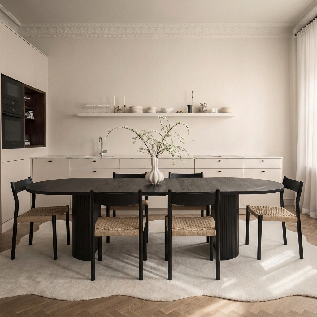 Sleepo Collection Bauer Spisebord Svartbeiset 220+50