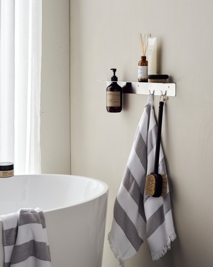 Meraki Väggfäste med Krokar Silver 50cm