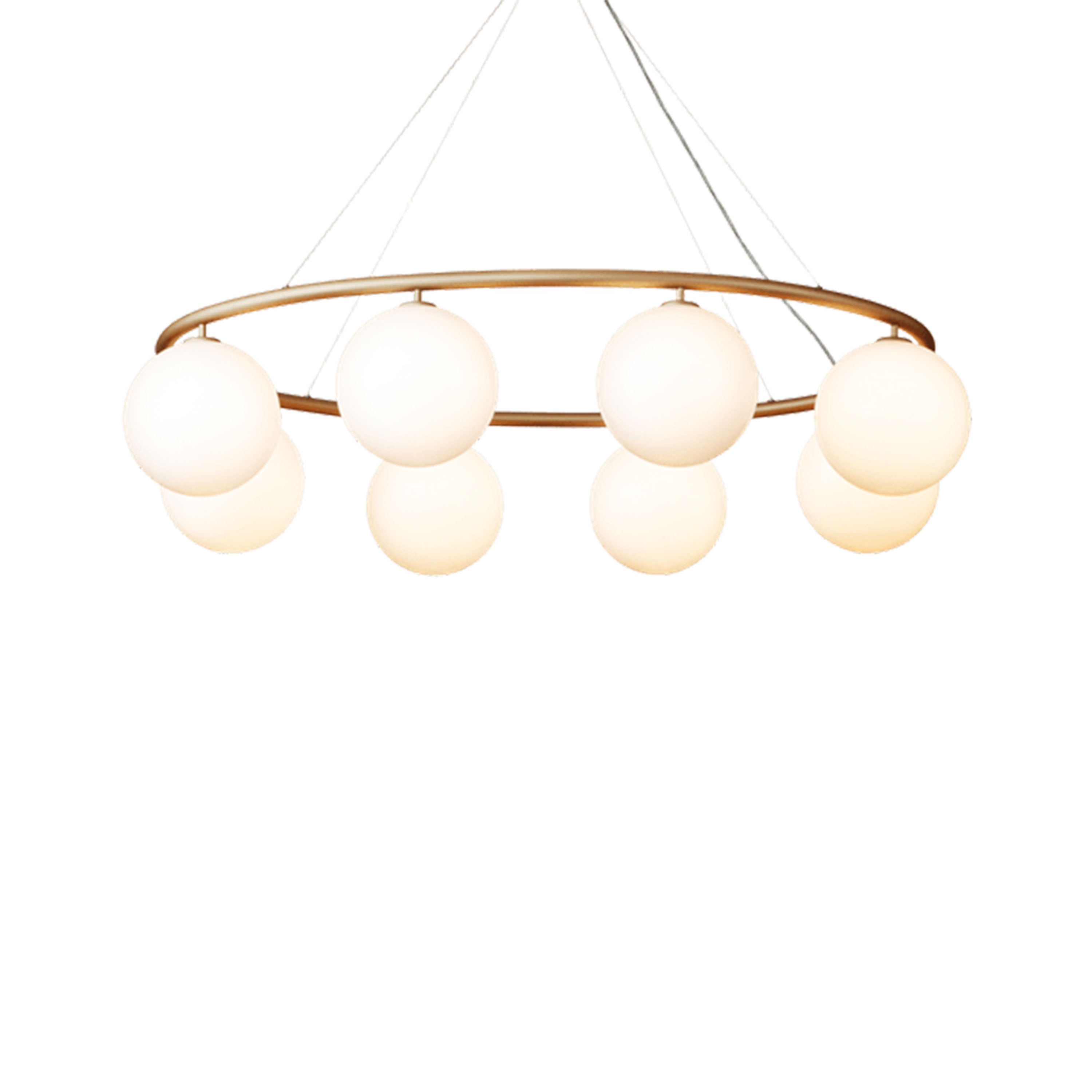 Nuura Miira 8 Oval Taklampa Brass/Opal 109x80
