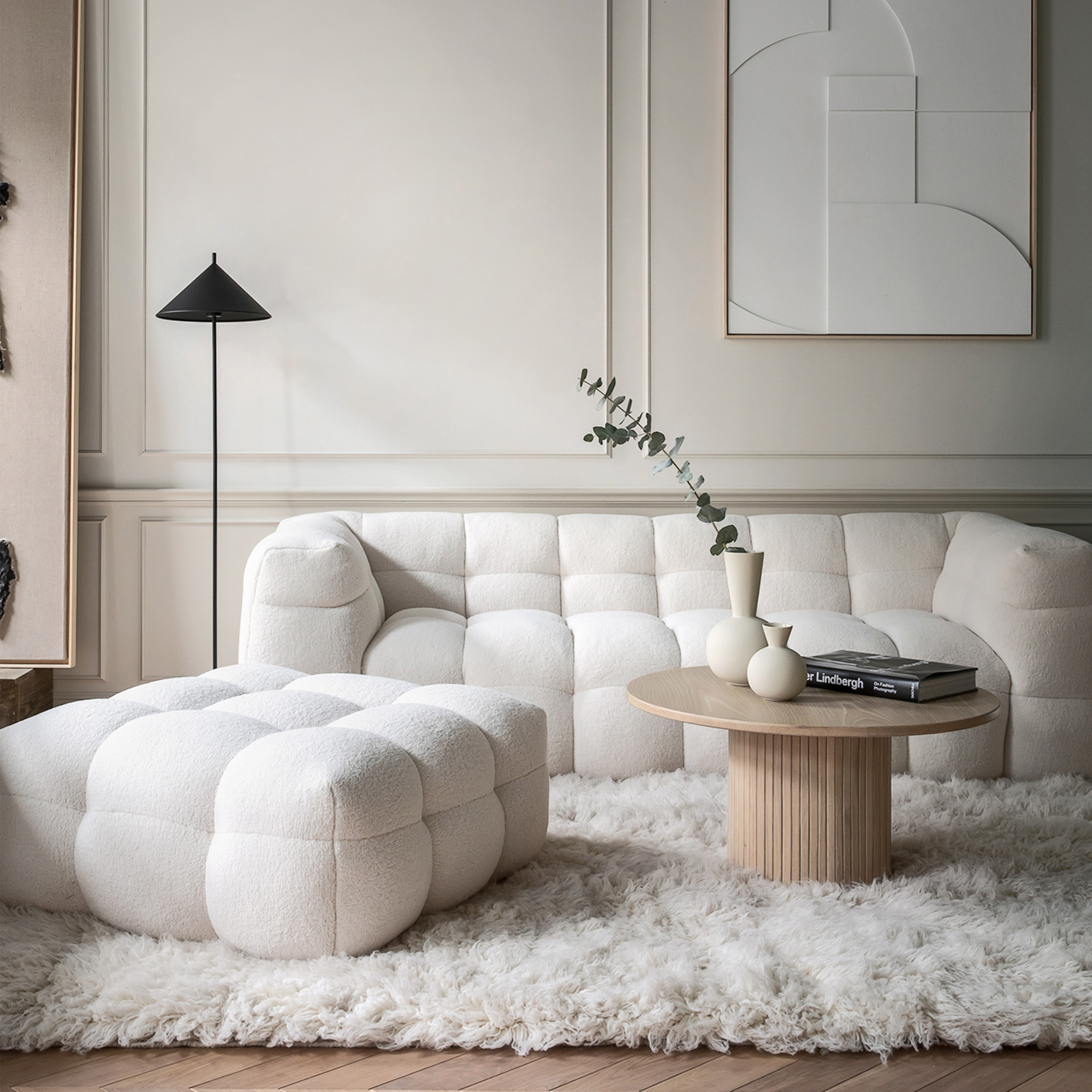 Sleepo Collection Billie 3-sits Soffa Creme Teddy