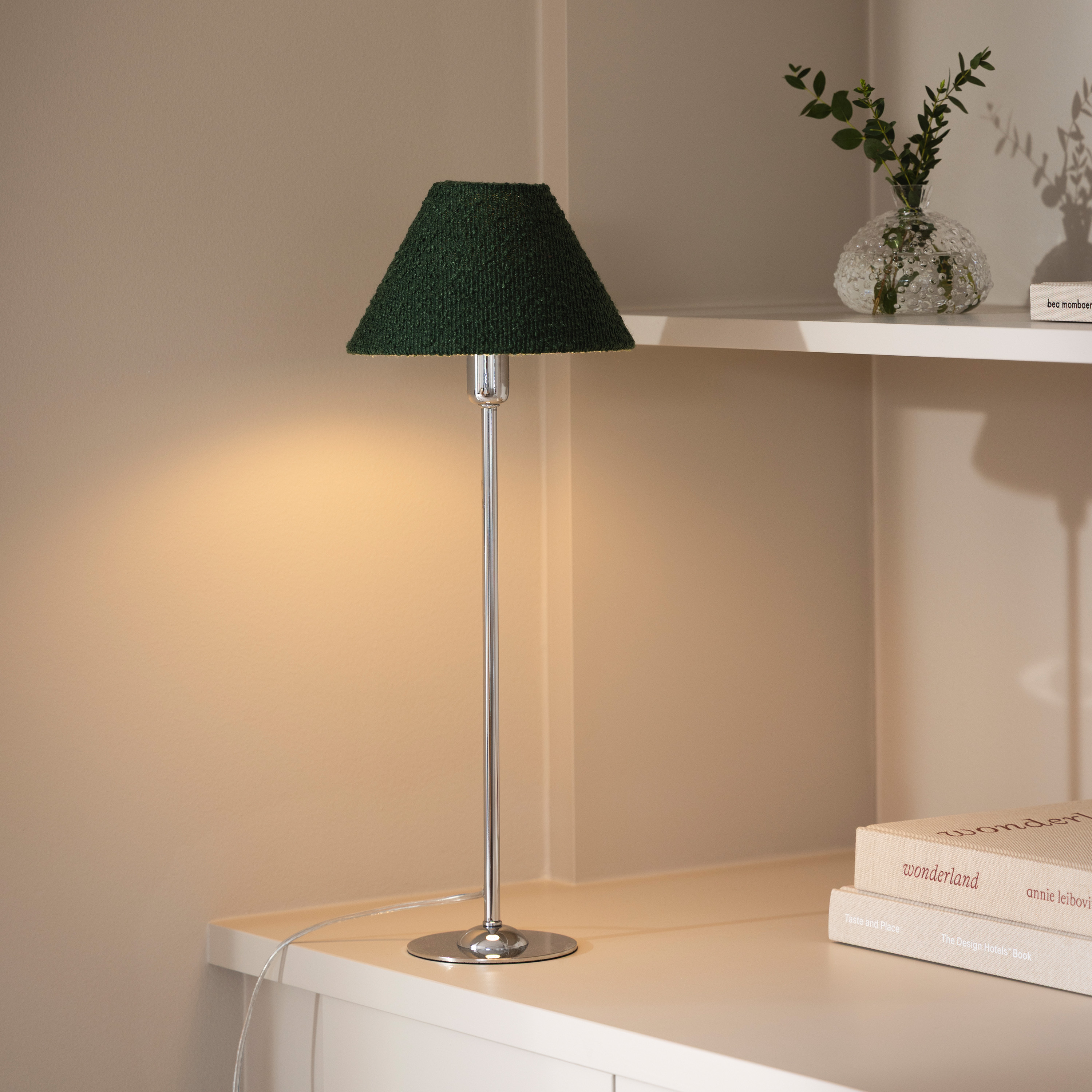 Globen Lighting Iris Lampskärm Bouclé Moss Green 20cm