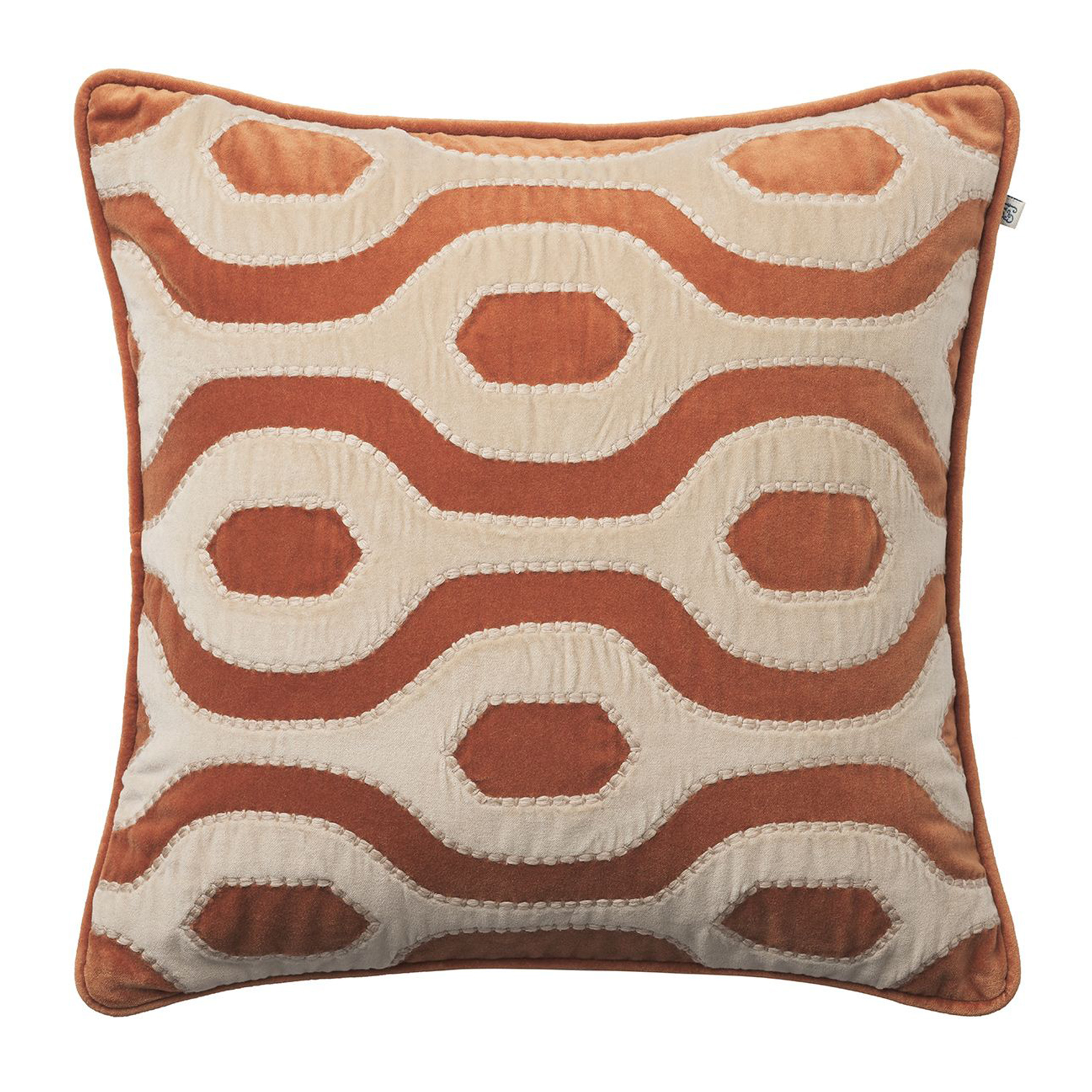 Varanasi Kuddfodral Sammet Terracotta/Tan 50x50