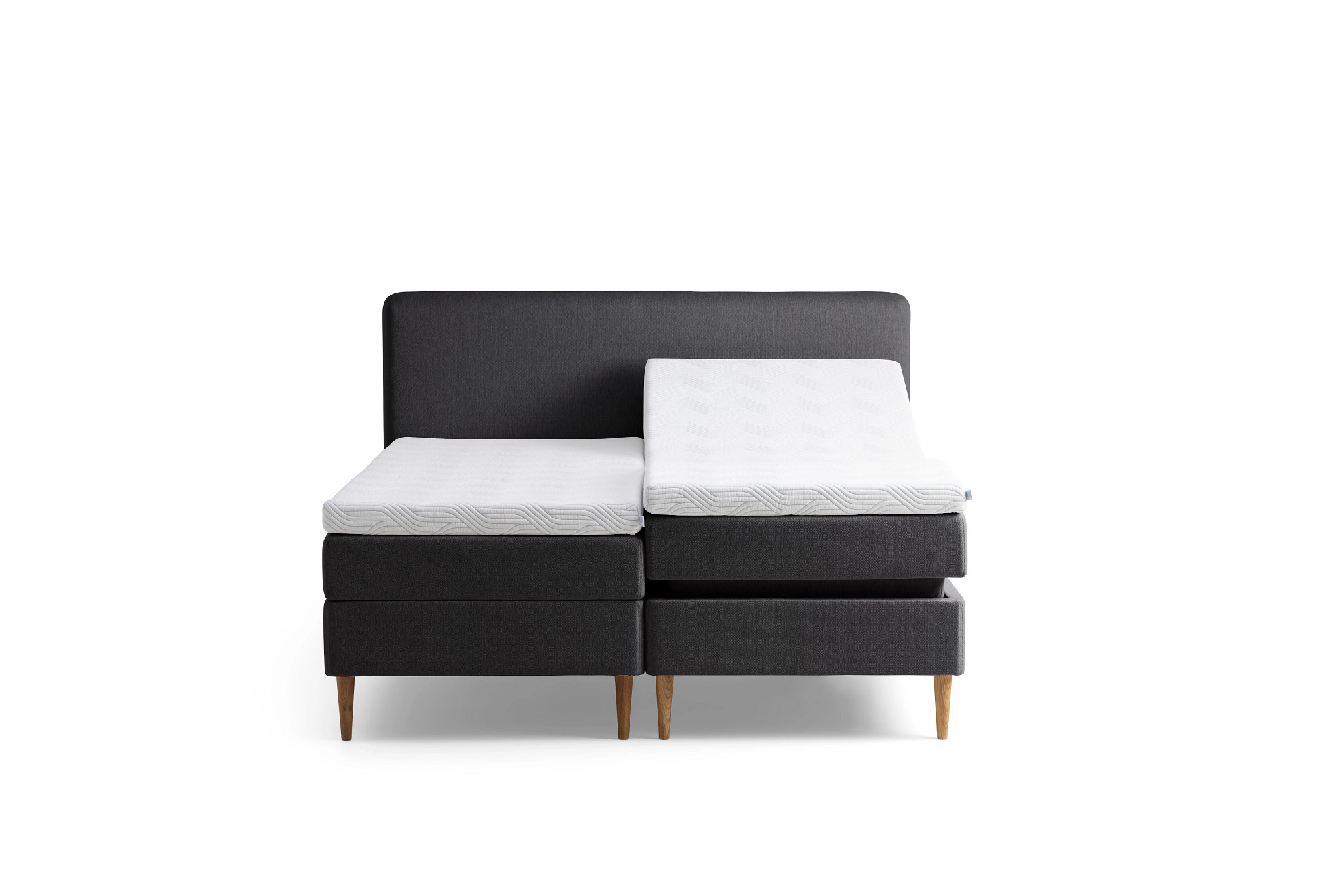 Tempur Promise Ställbar Säng Dark Grey 90x200 ProLuxe SmartCool 10cm Medium Metallben Krom 19cm