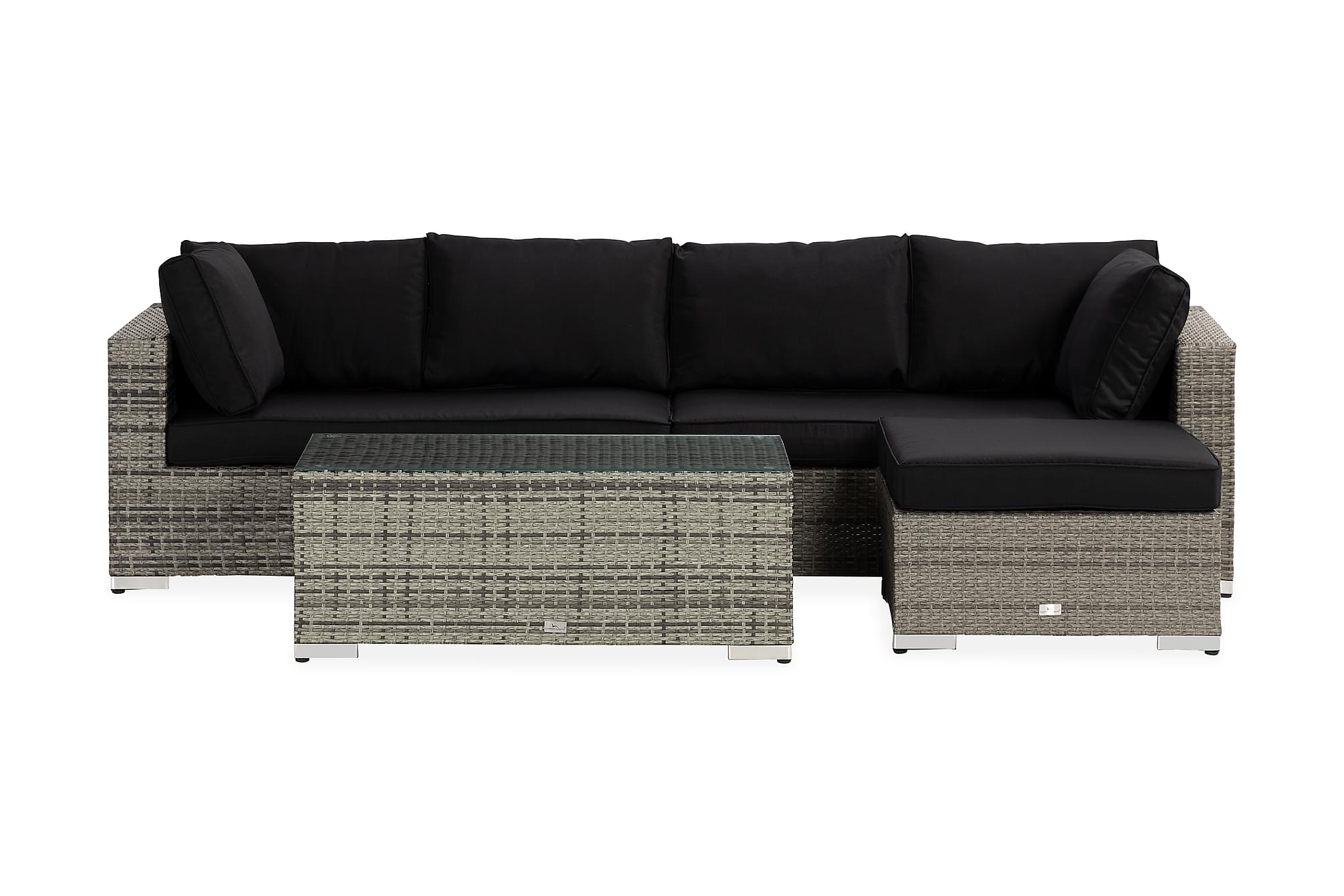 Nordic Outdoor - Bora 6-seters lounge sofa inkl. Divan/Blokk bord Grå - Loungegrupper