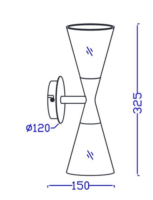 Herstal Harlekin Duo Vägglampa Mässing