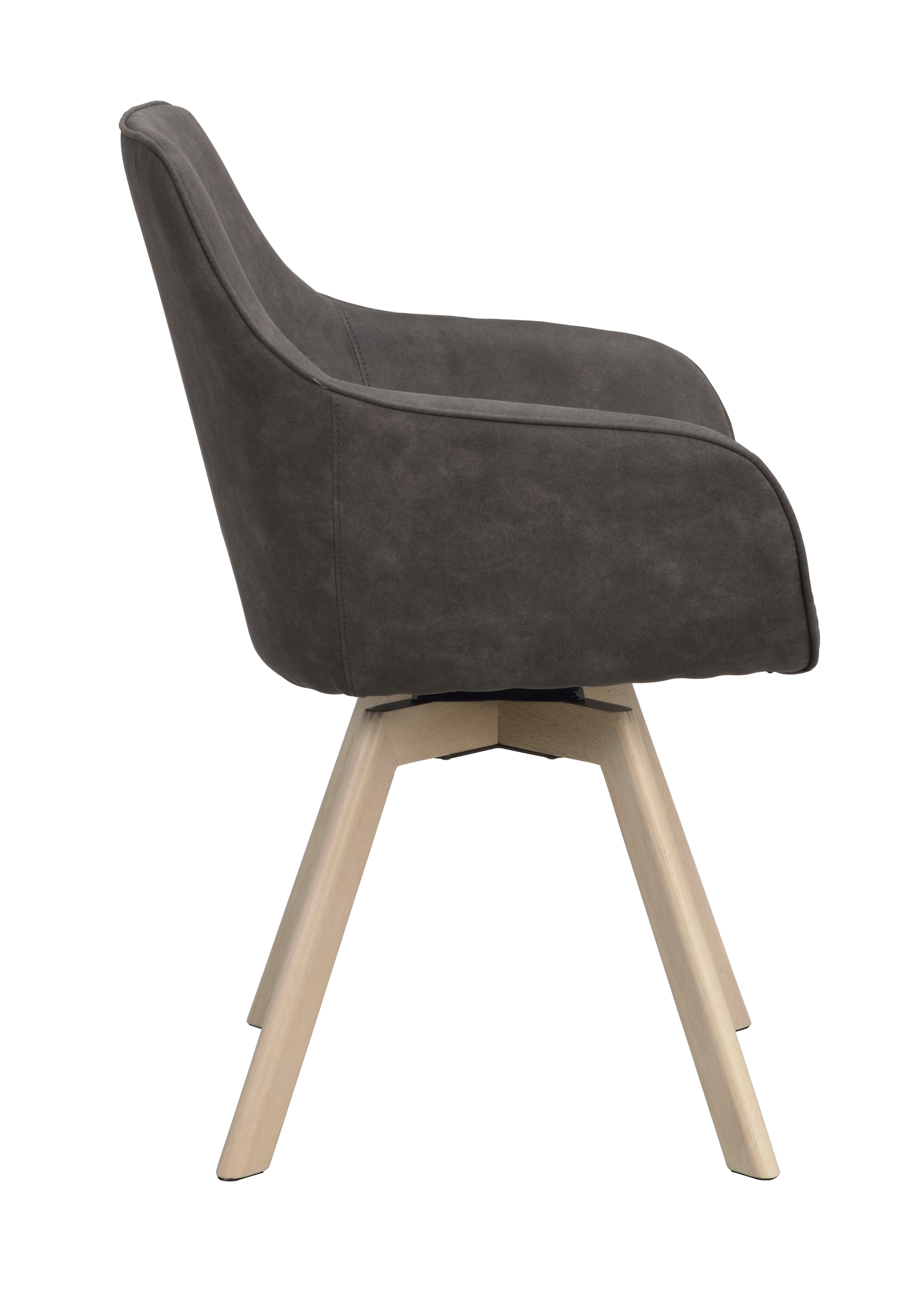 Rowico Home Alison Karmstol Mörkgrå Microfiber/Vitpigmenterad