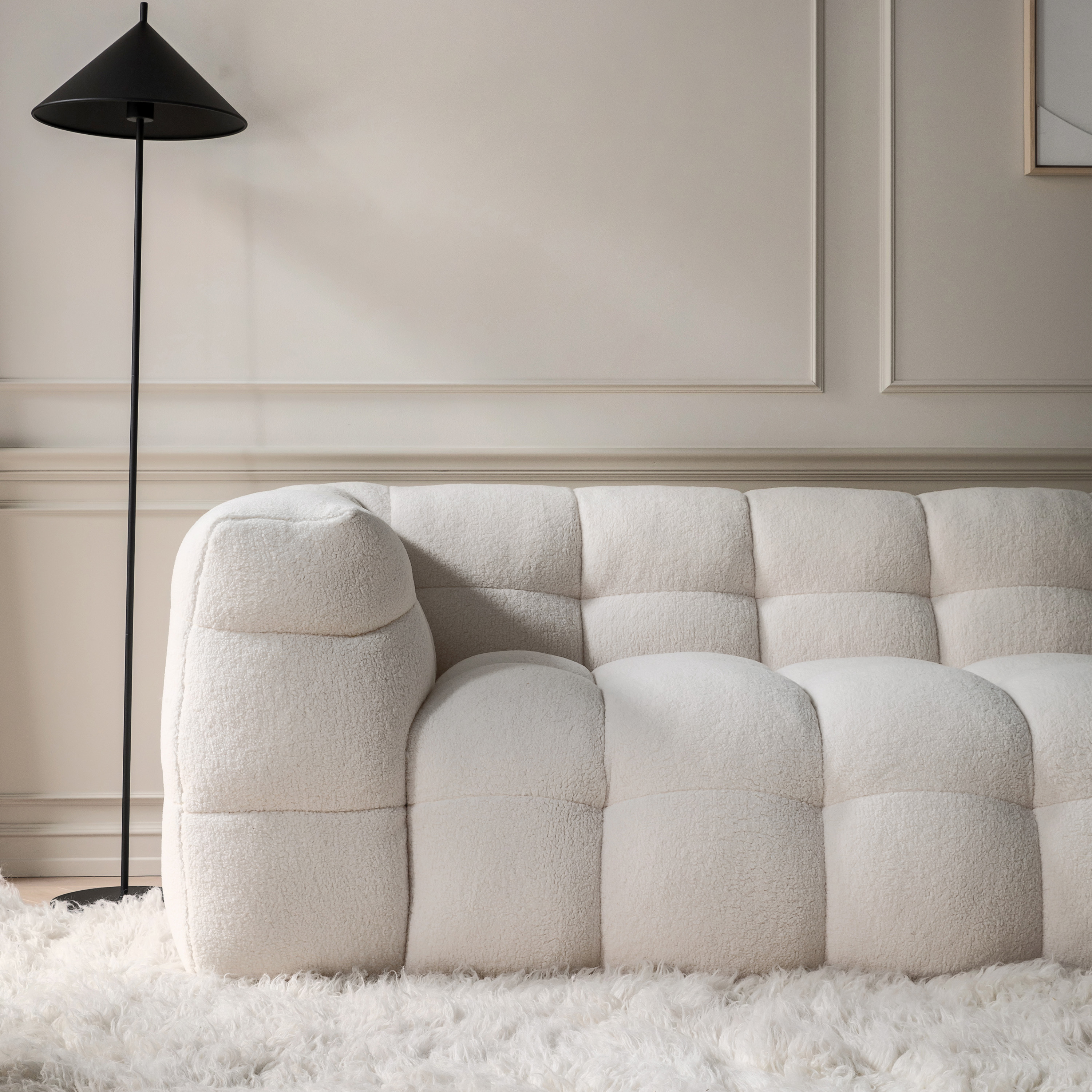 Sleepo Collection Billie 4-sits Soffa Creme Teddy