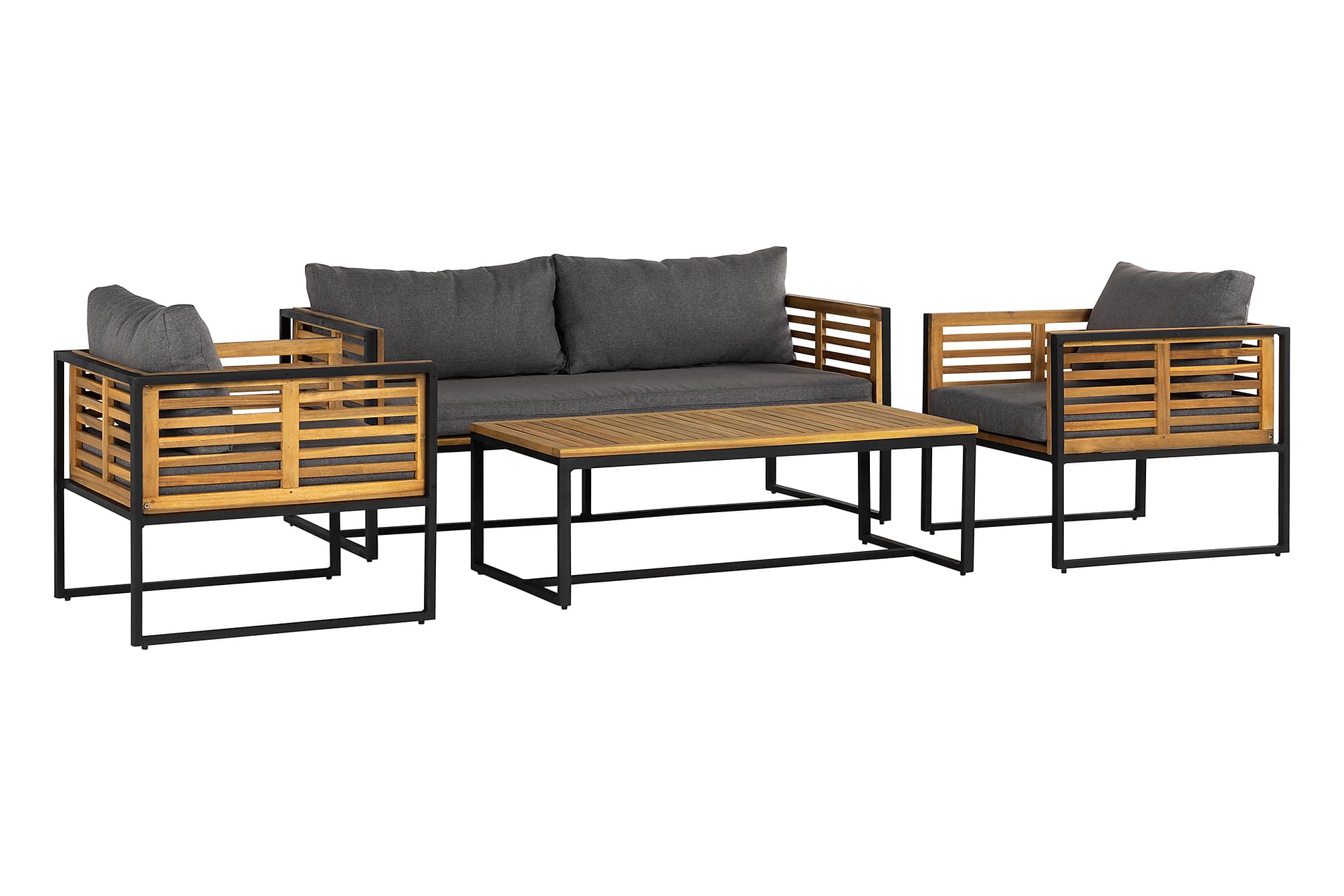 Nordic Outdoor - Tora Loungegrupp inkl Bord Natur/Grå