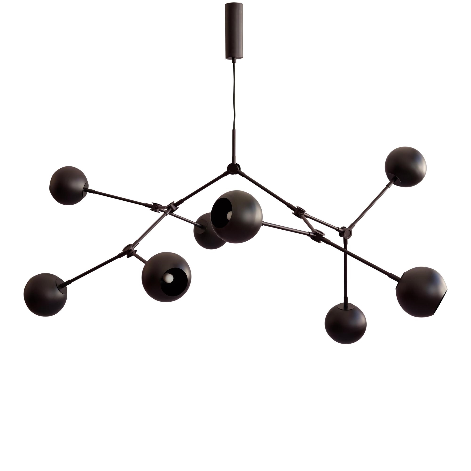 101 Copenhagen - Drop Globe Taklampa Burned Black 150cm - Svart