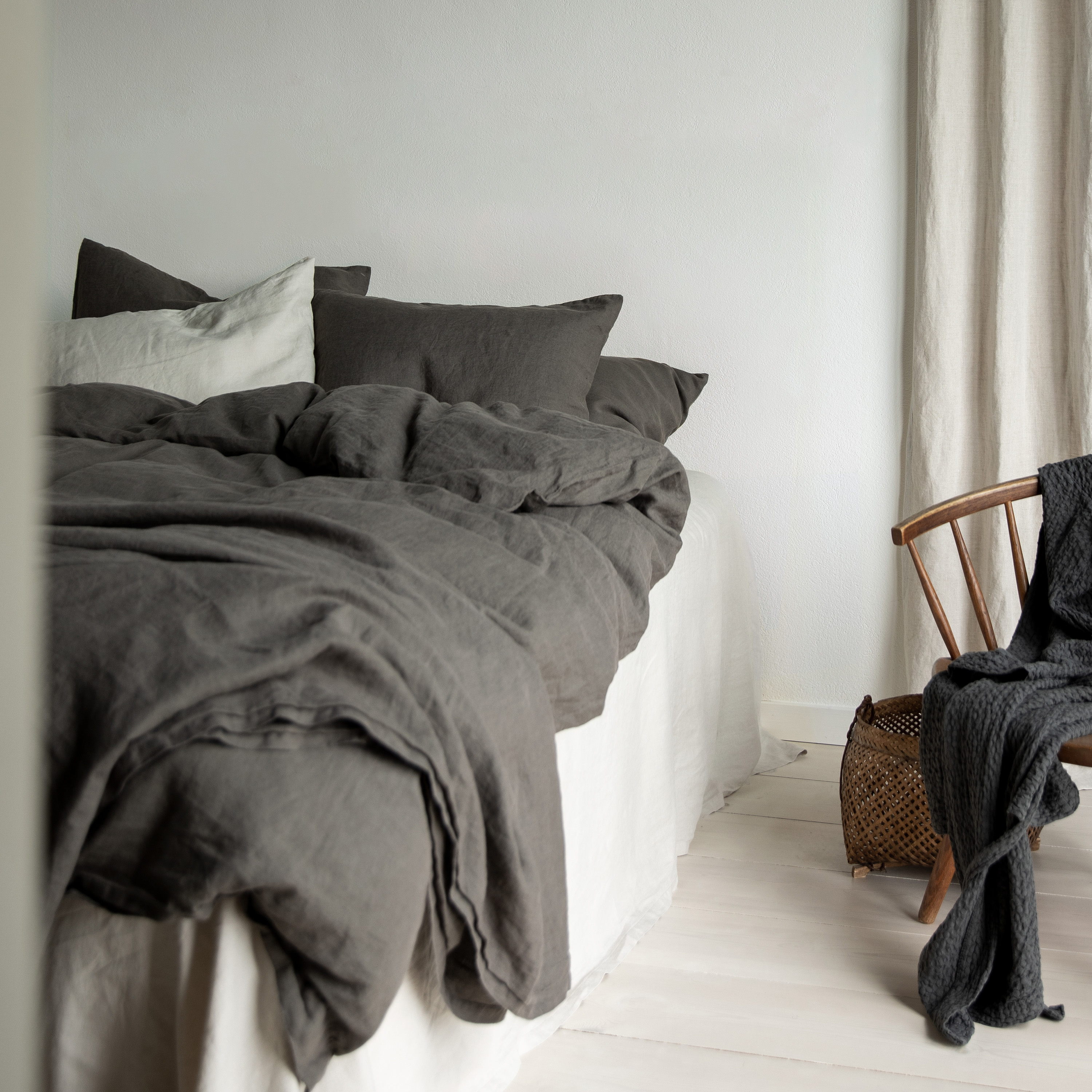 Tell me more Påslakan Linne Taupe Dubbel