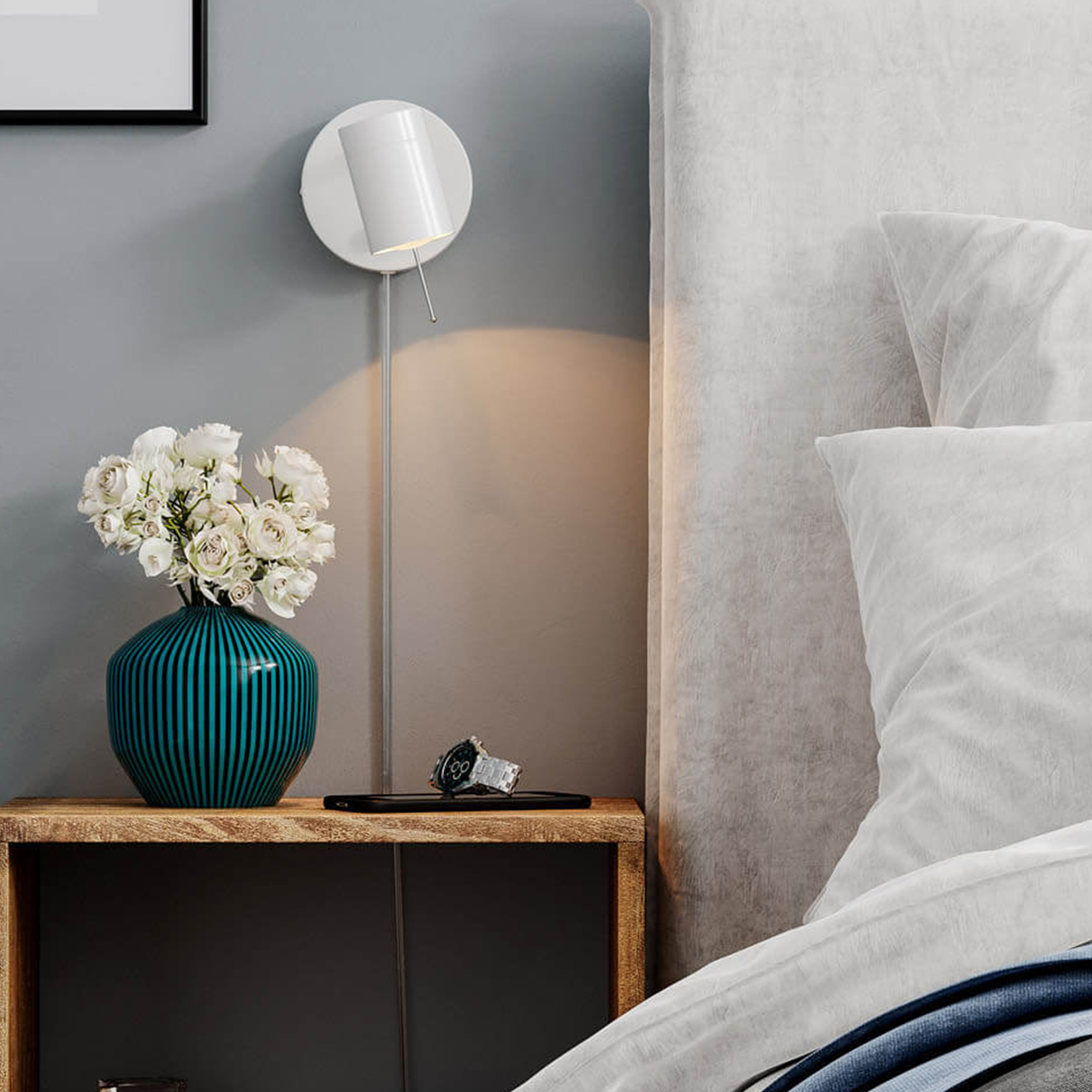 By Rydéns Correct Vägglampa Matt Vit 13cm