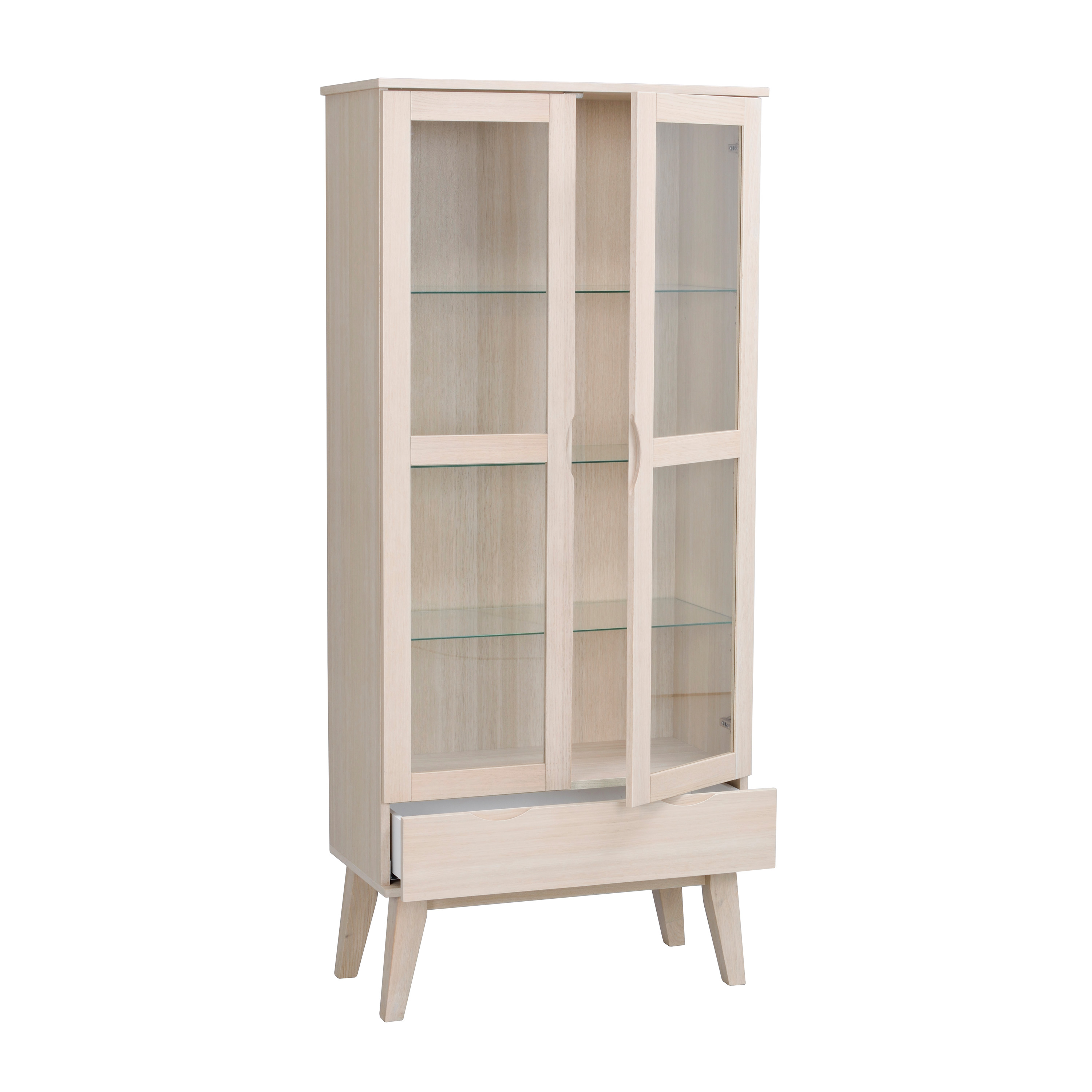 Rowico Home Filippa Vitrine Schrank Weiß pigmentiert 185cm