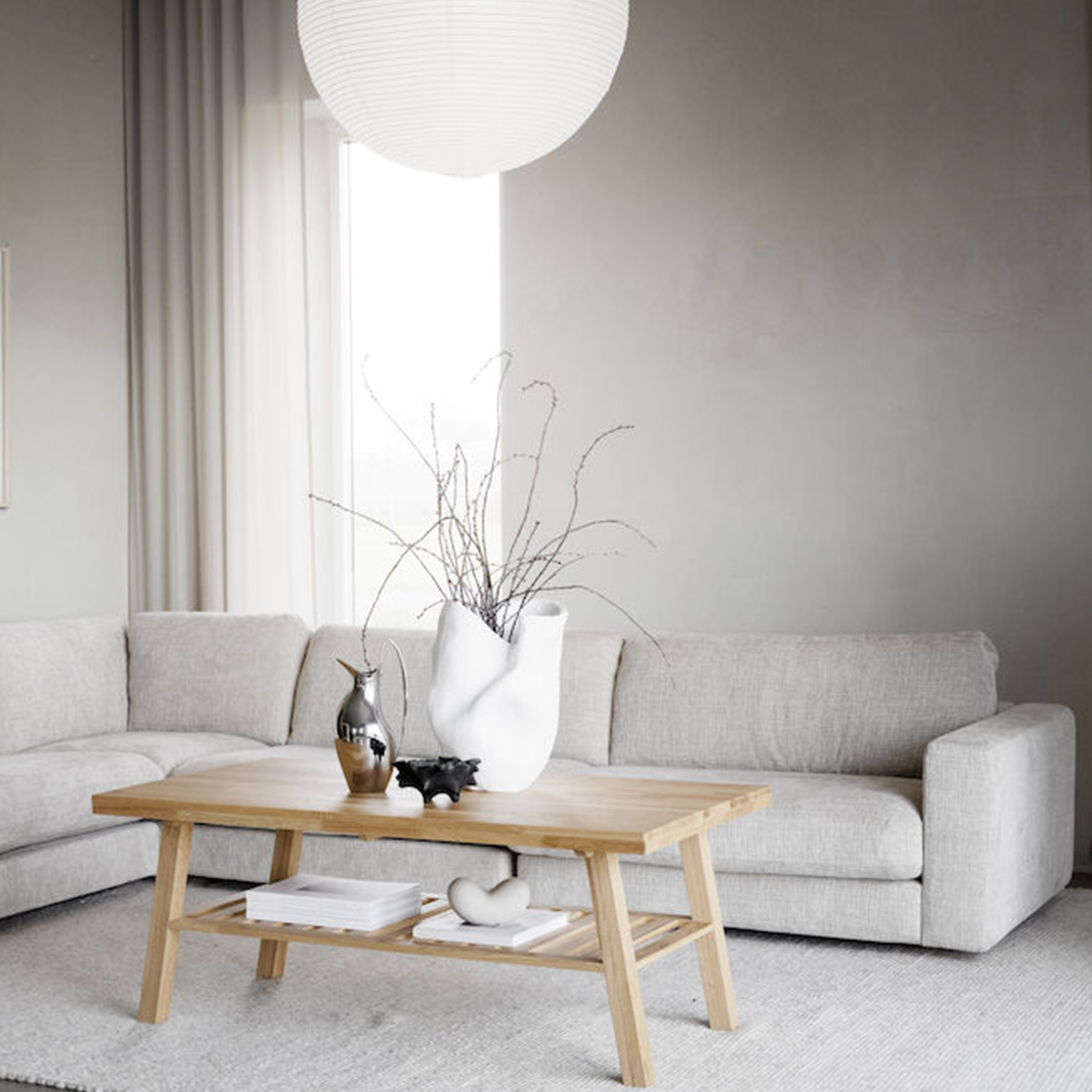 Rowico Home Duncan 2+3-Sitzer Ecksofa Links Hellgrau