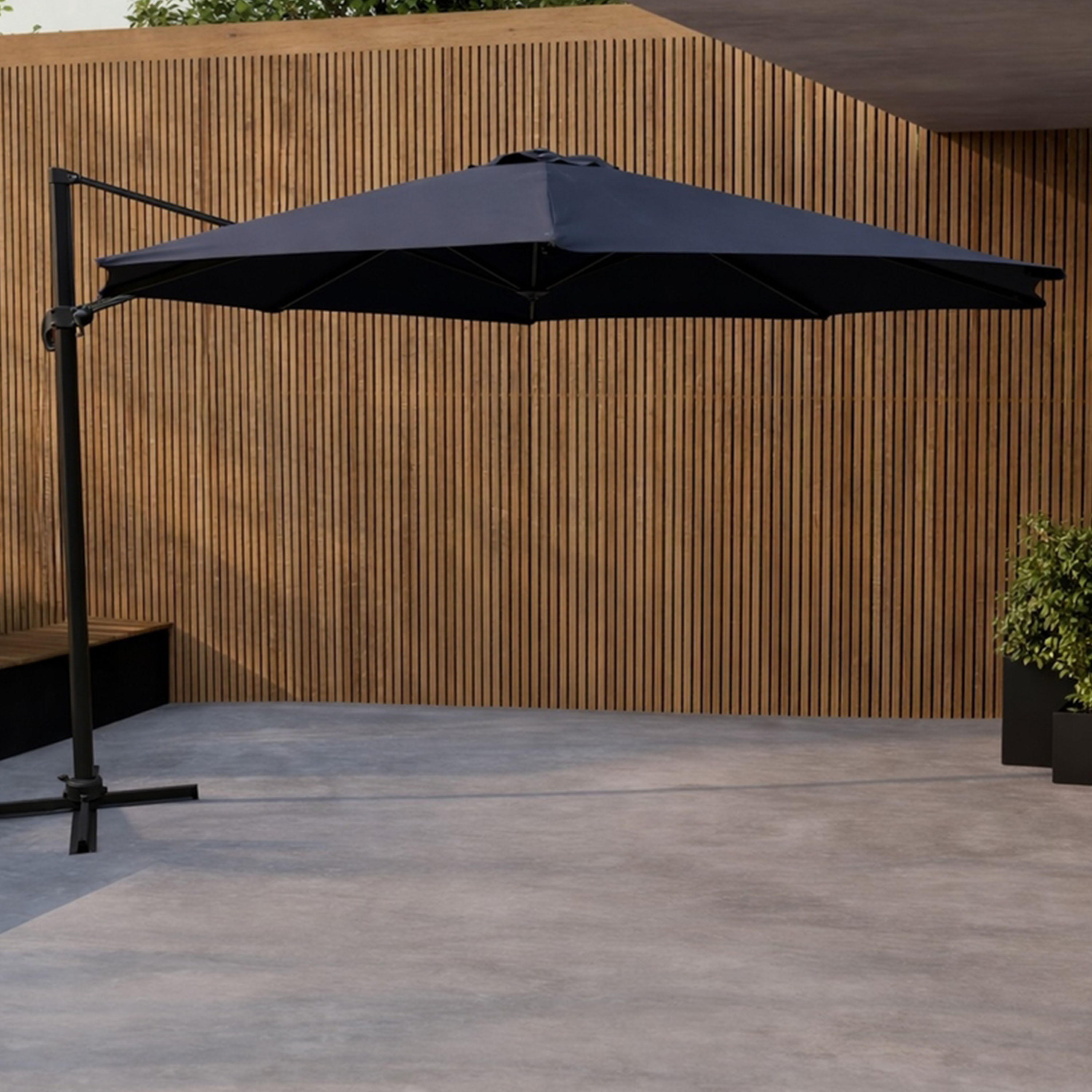 Venture Home Leeds Hängparasoll Svart 350cm