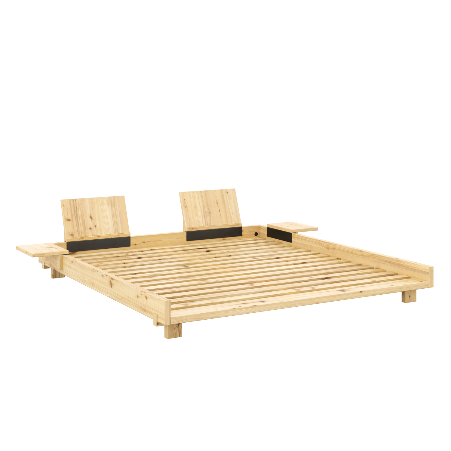 Karup Design - Social Sängram Natur 180cm inkl Ryggstöd/Sängbord - Trä