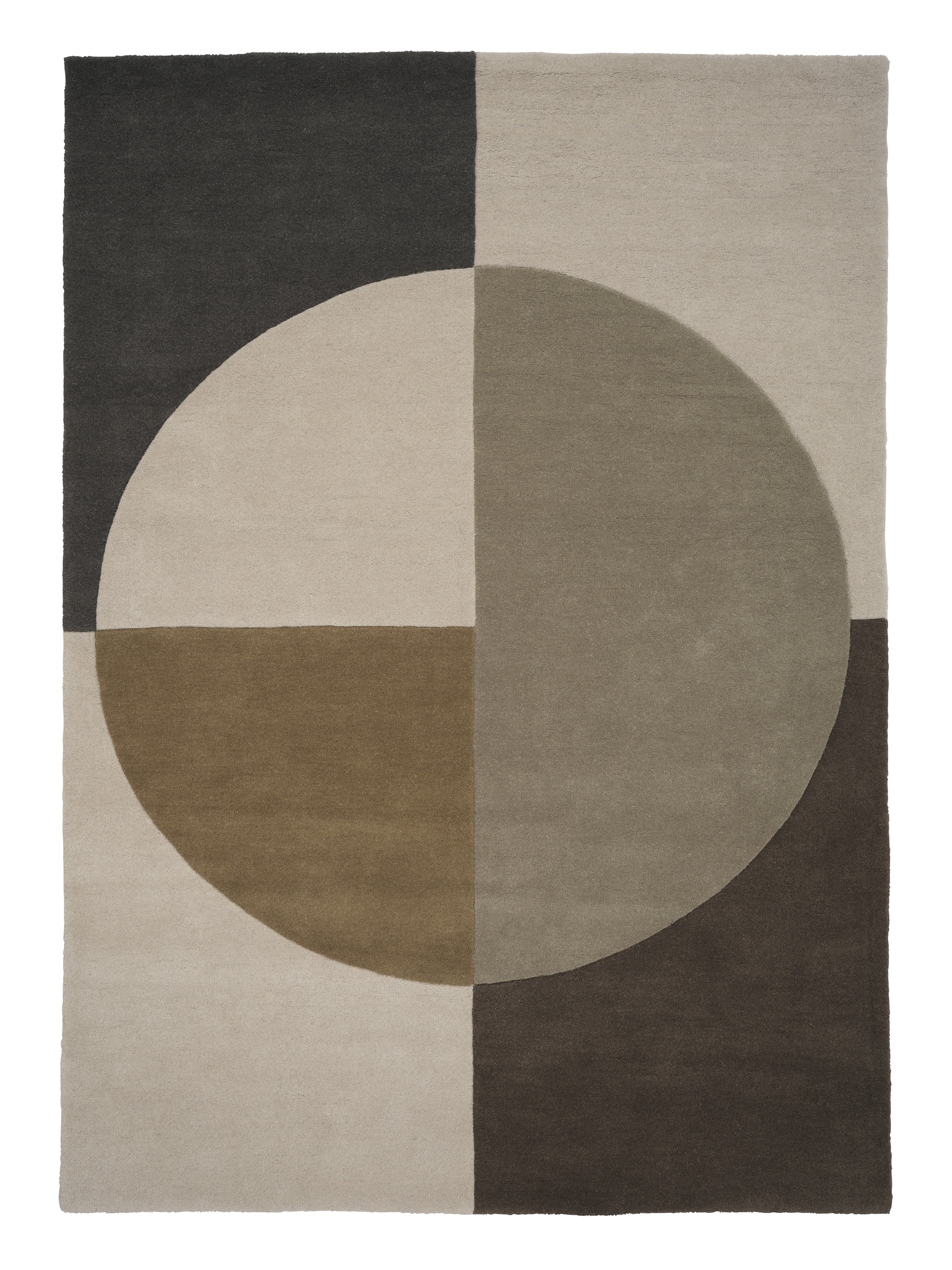 Linie Design - Radiality Ullmatta Olive 250x350 - Grön