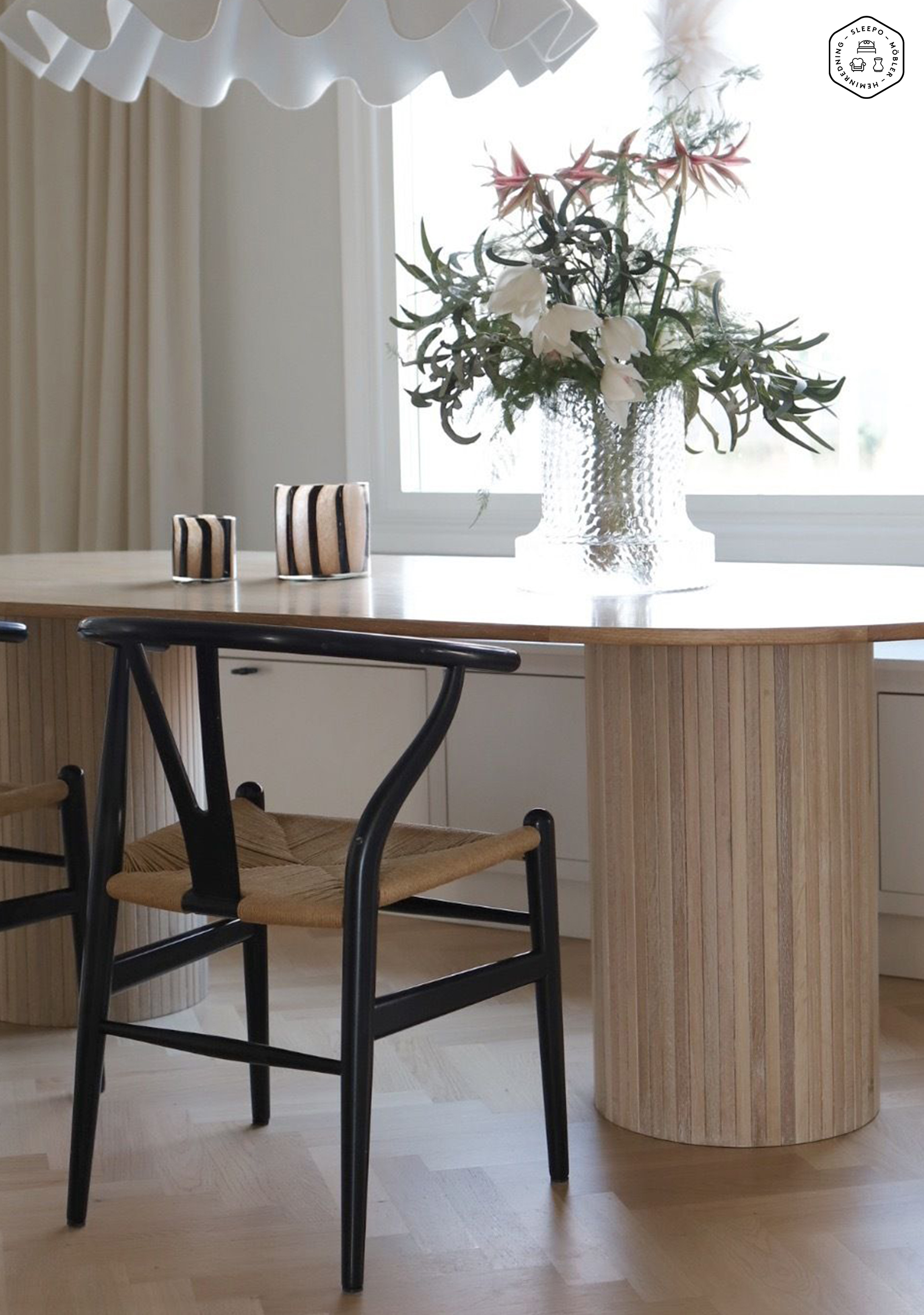 Byon Calore Ljuslykta Svart/Beige 15cm