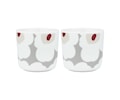 Oiva Unikko Kaffekopp White/Light Grey/Red/Yellow 2-pack