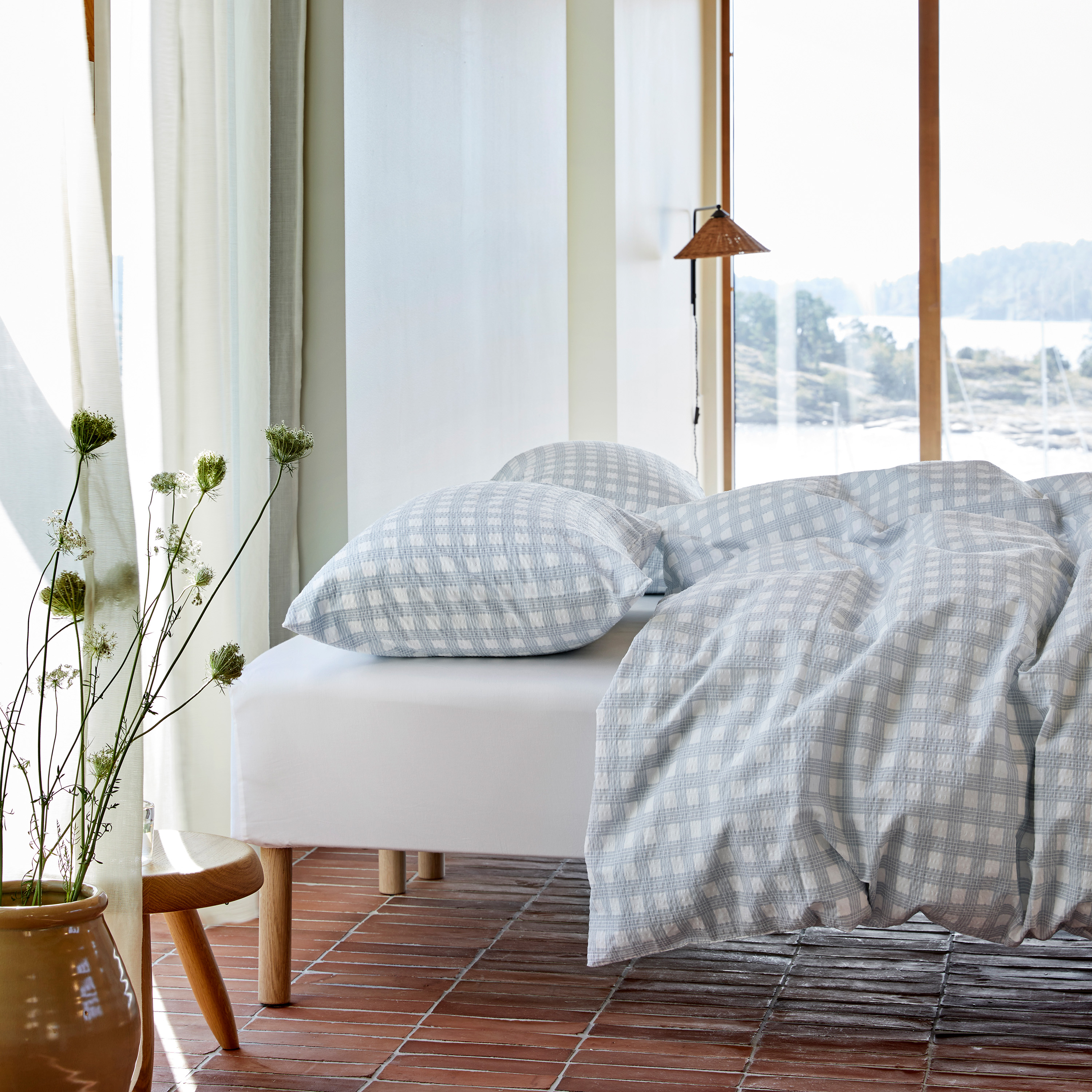 Høie Birk Pussilakanasetti Pesty Sininen 150x210/50x60