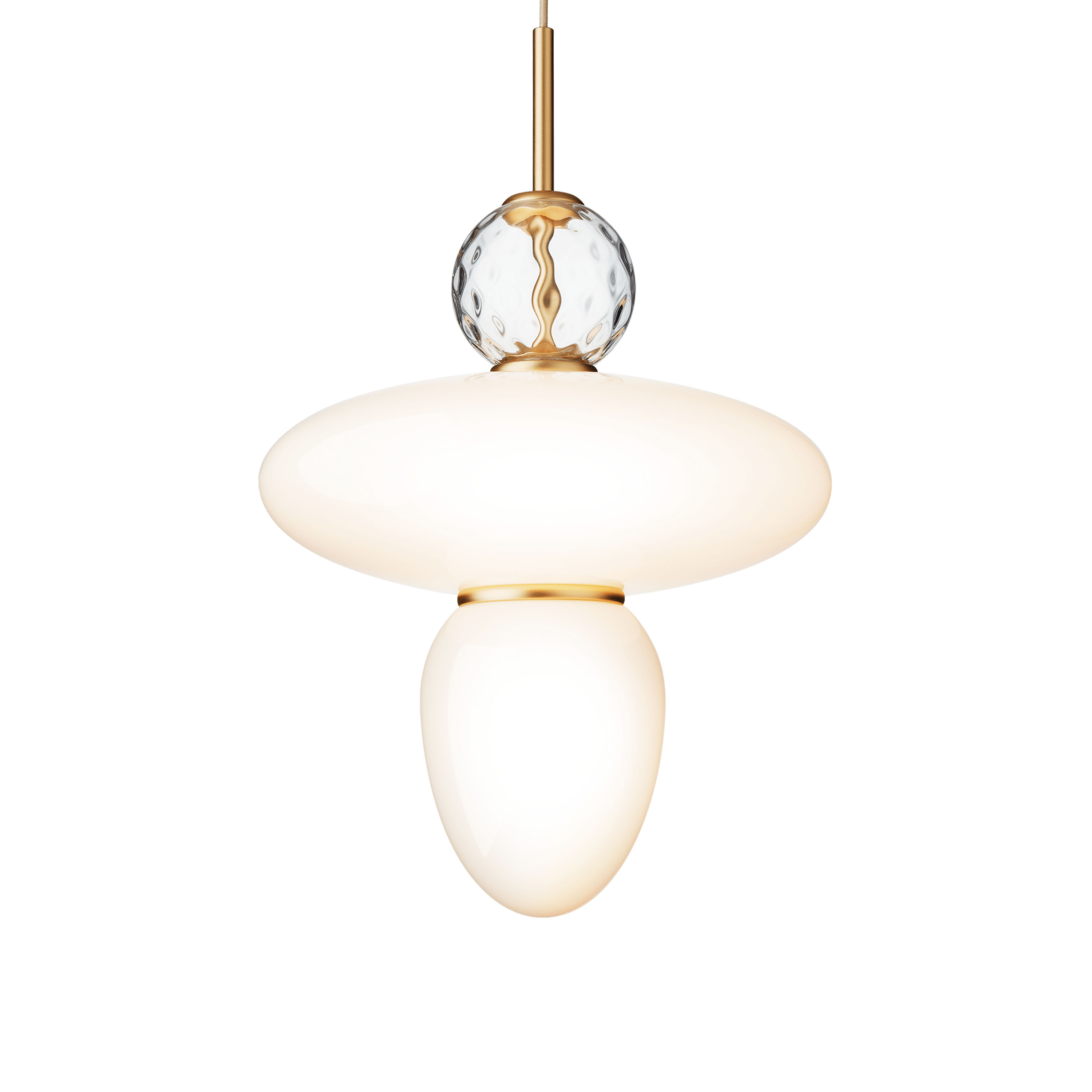 Nuura Rizzatto 43 Taklampa Satin Brass/Opal