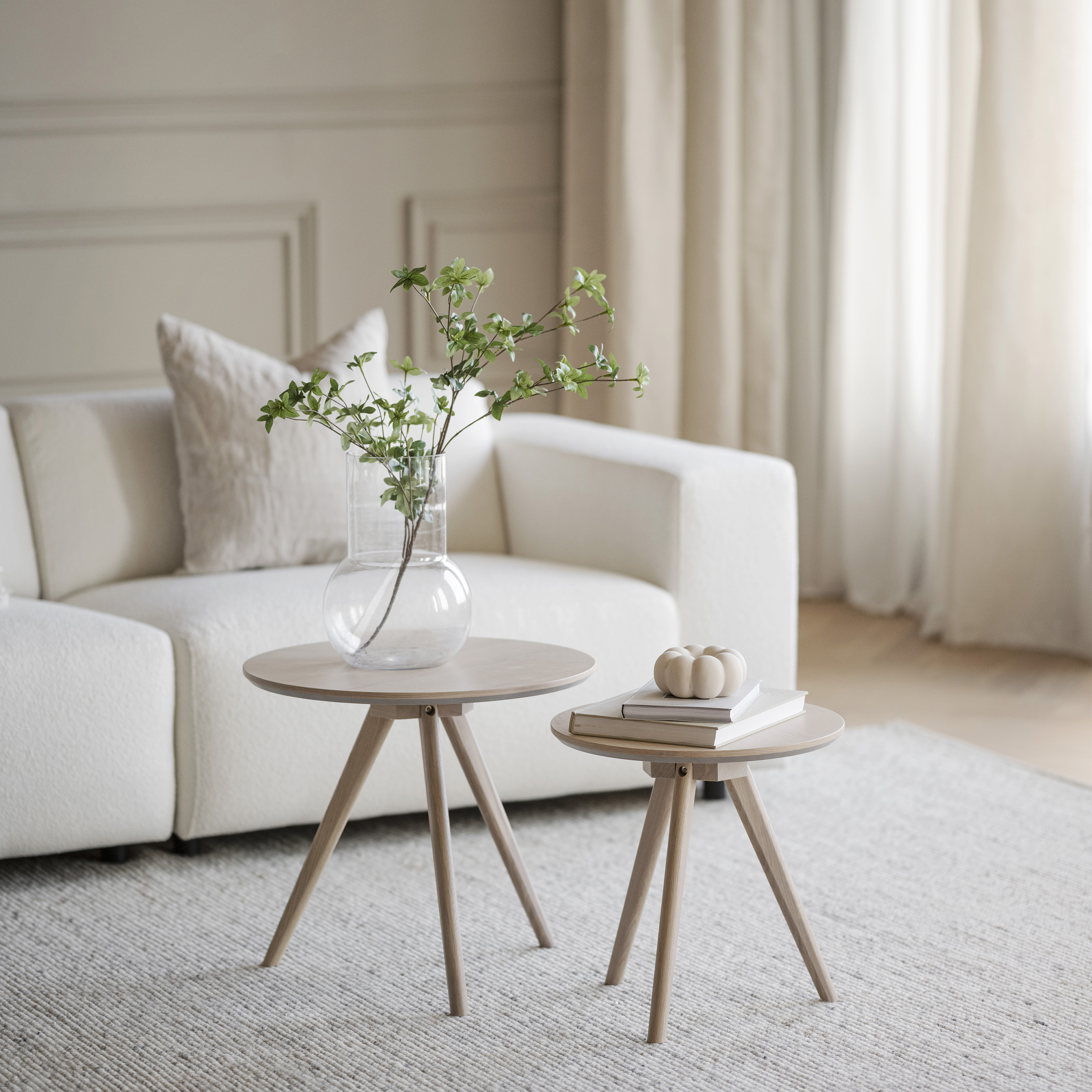 Rowico Home Yumi Beistelltisch Weiß pigmentiert 2er-Pack