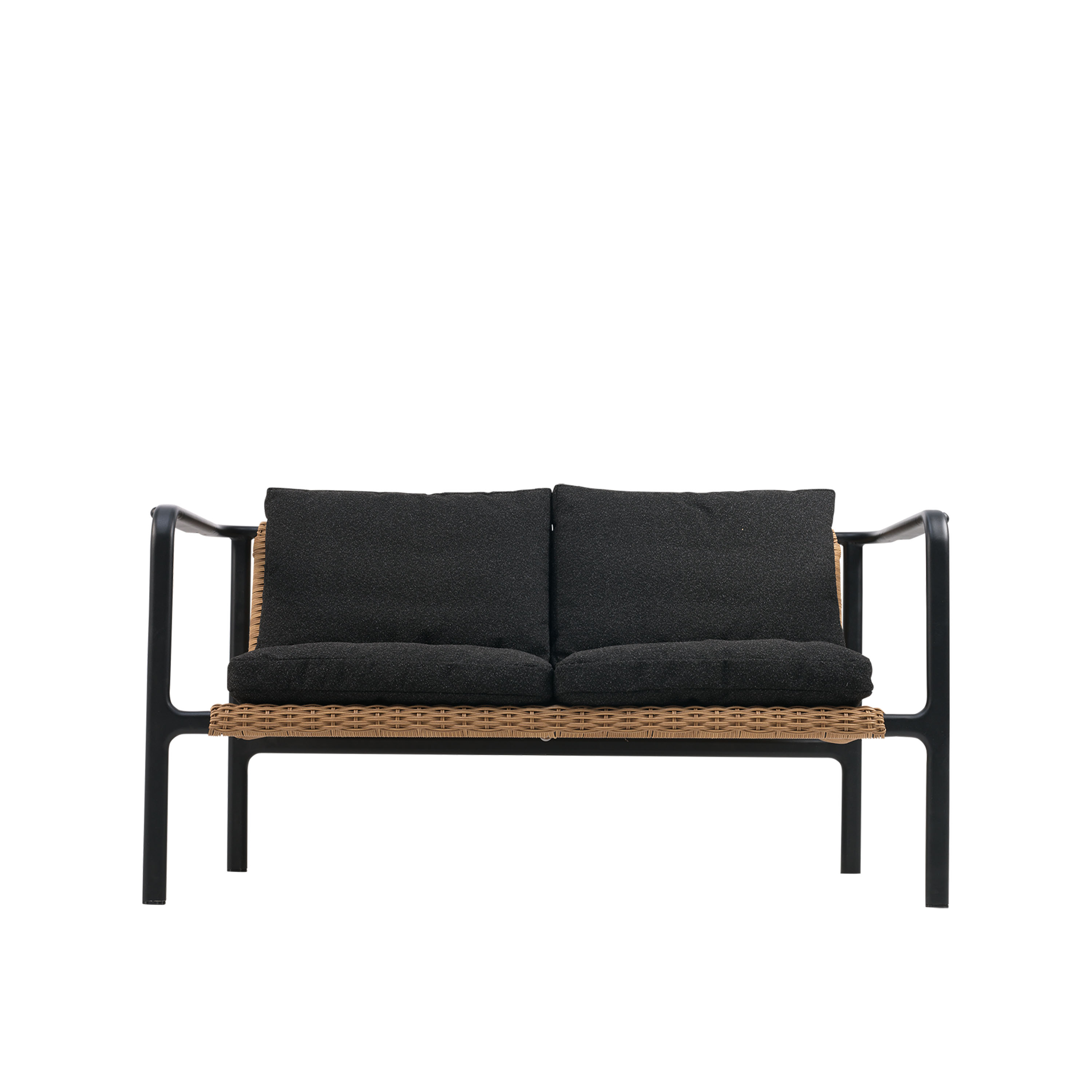 Motty 2-sits Soffa Black/Teddy Black 140cm