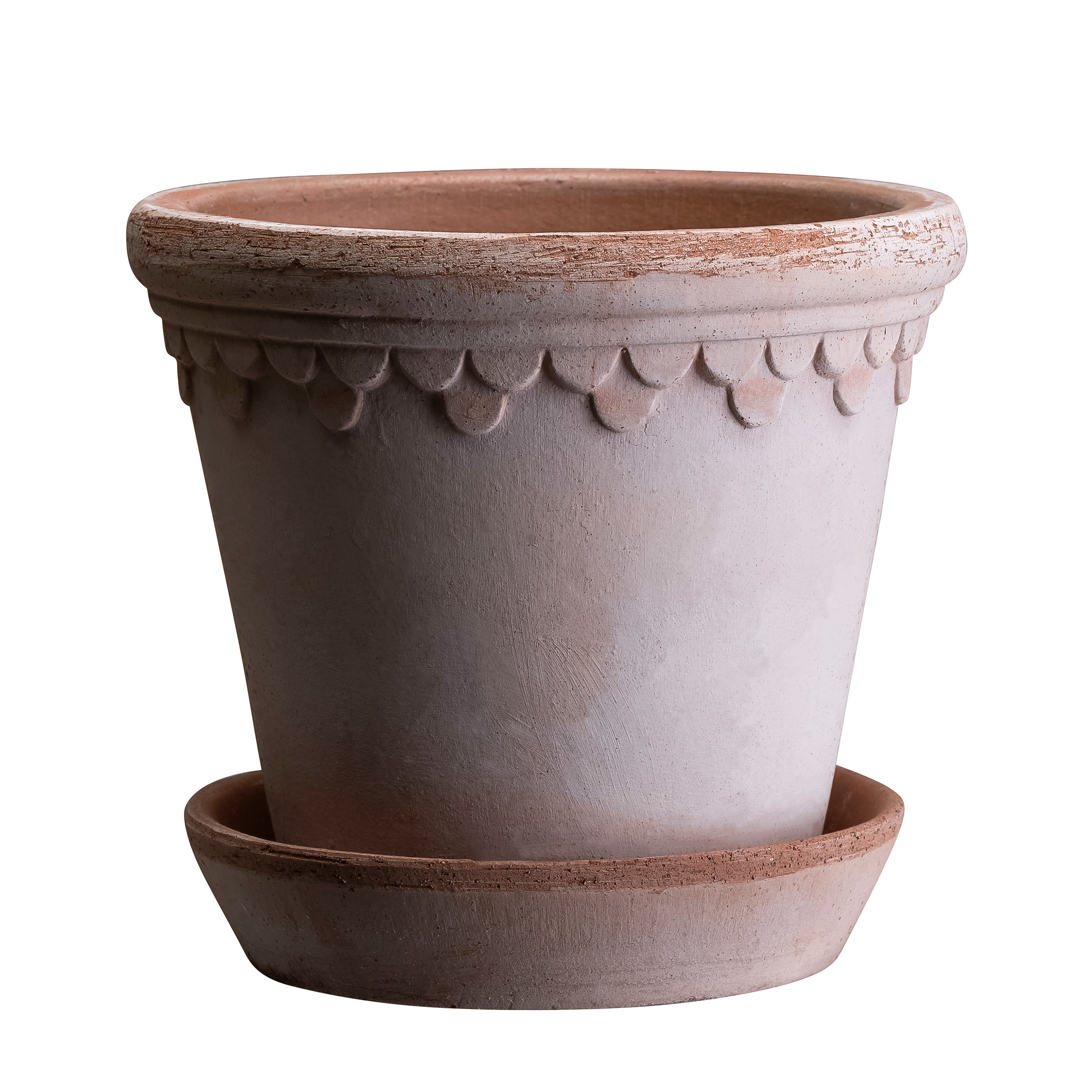 Københavner Kruka med fat Raw Rosa Terracotta Ø25