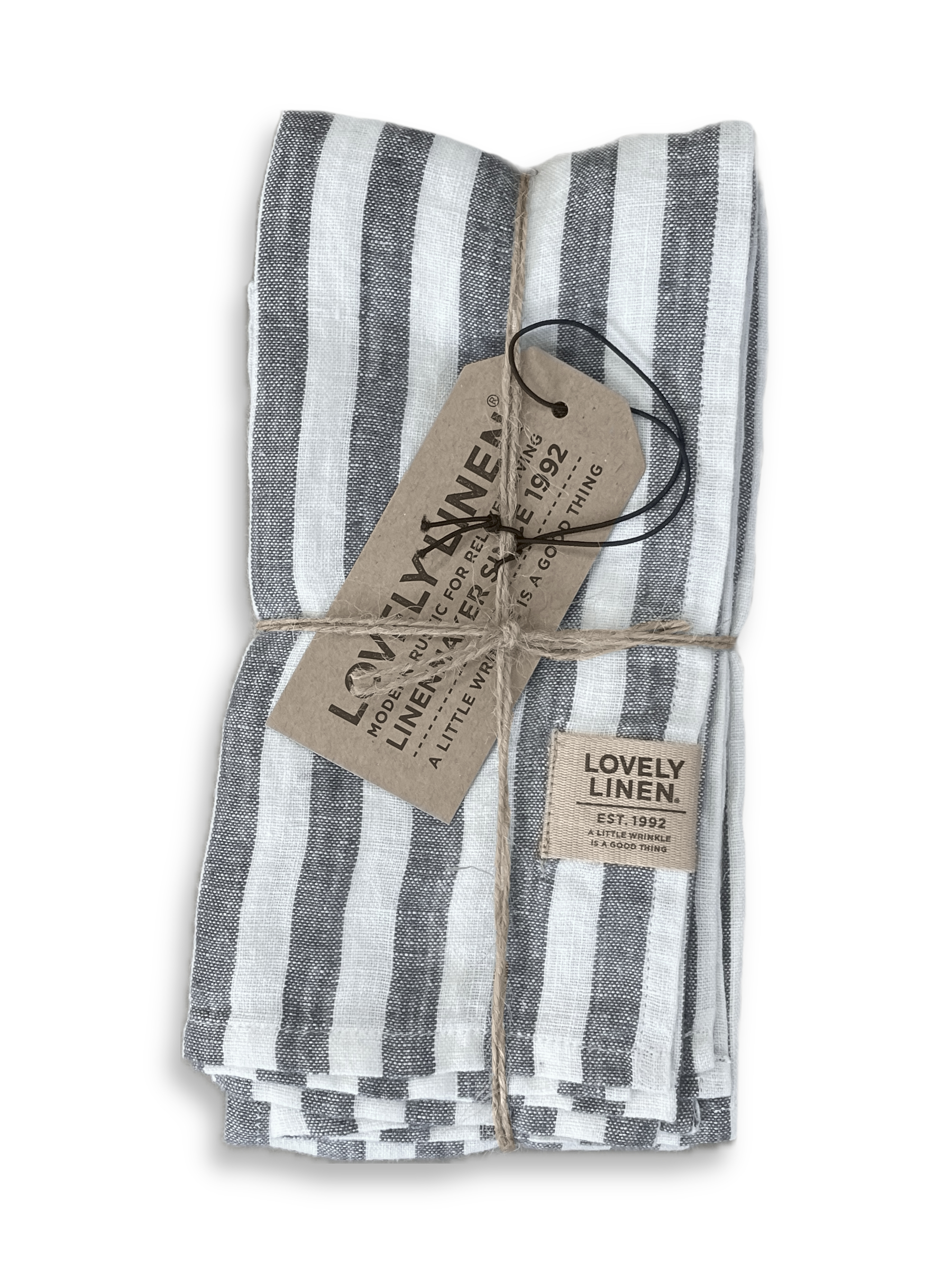Misty Servett Linne Edge Dark Grey 45x45 4-pack