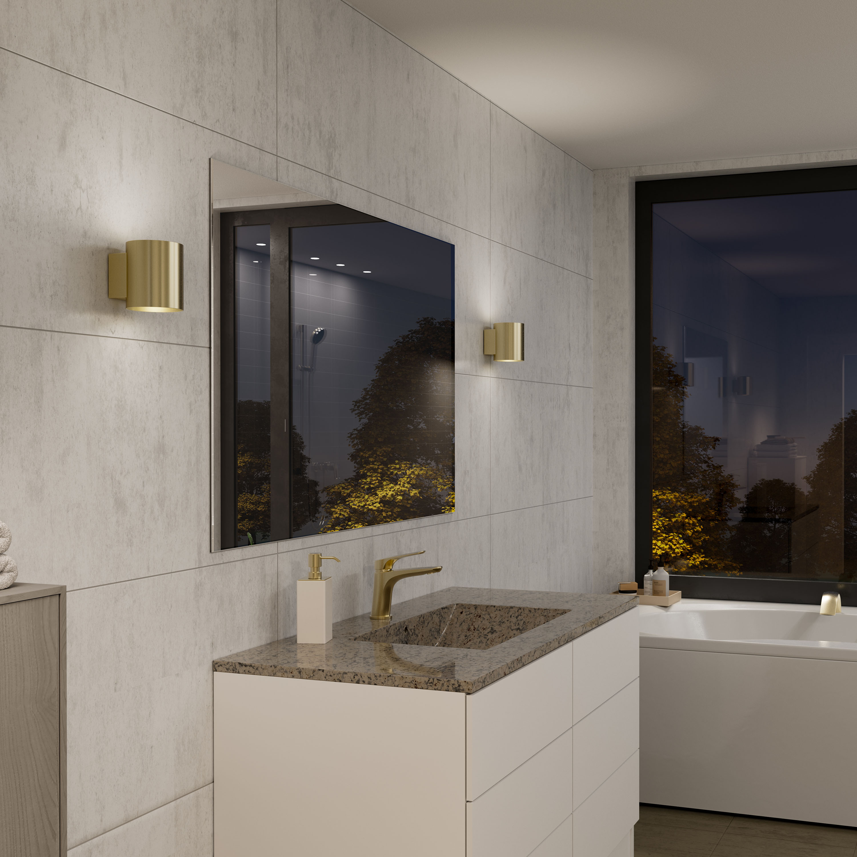 Herstal Evoke Wandleuchte Satin brass Small