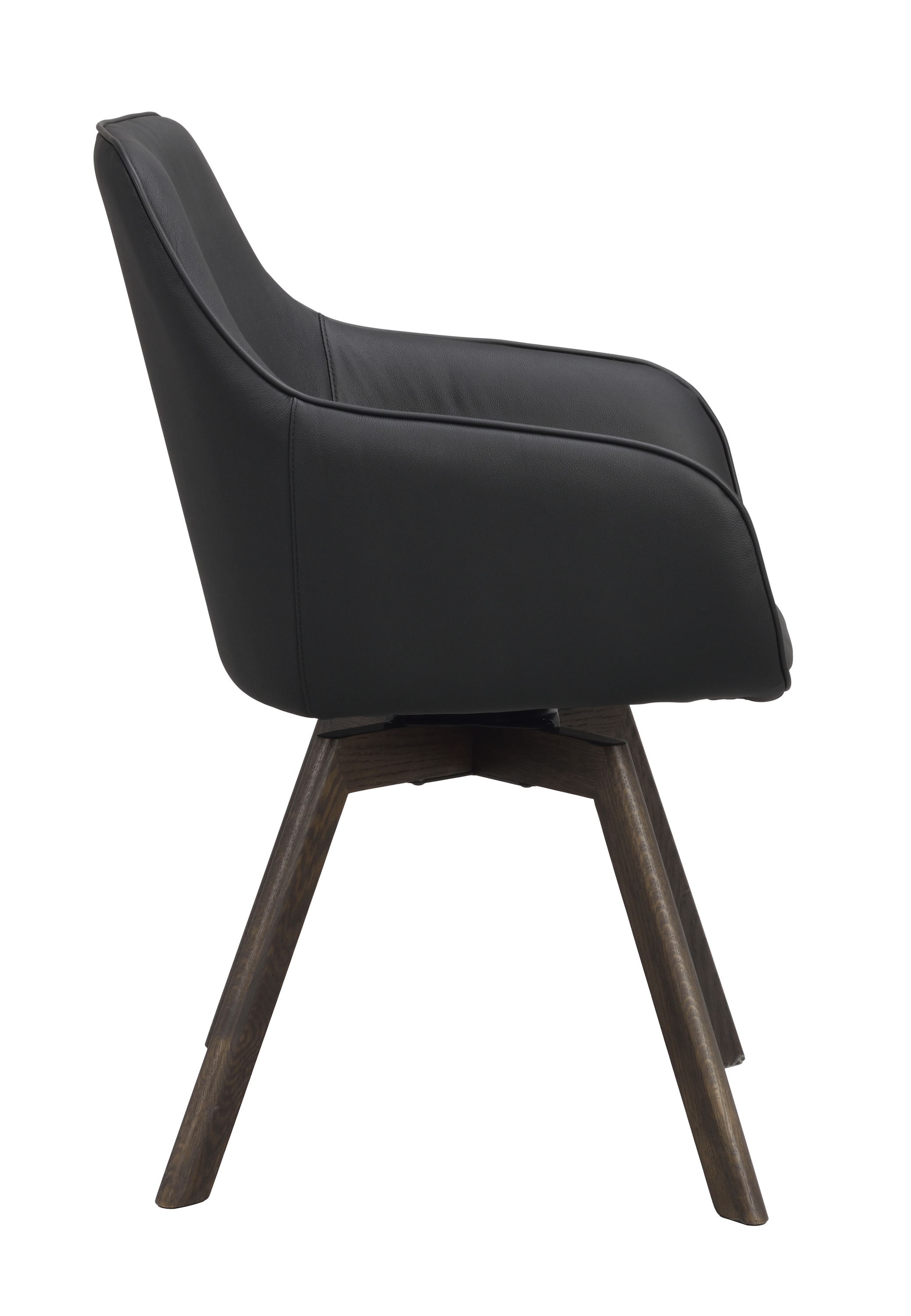 Rowico Home Alison Karmstol Svart Läder/Brun