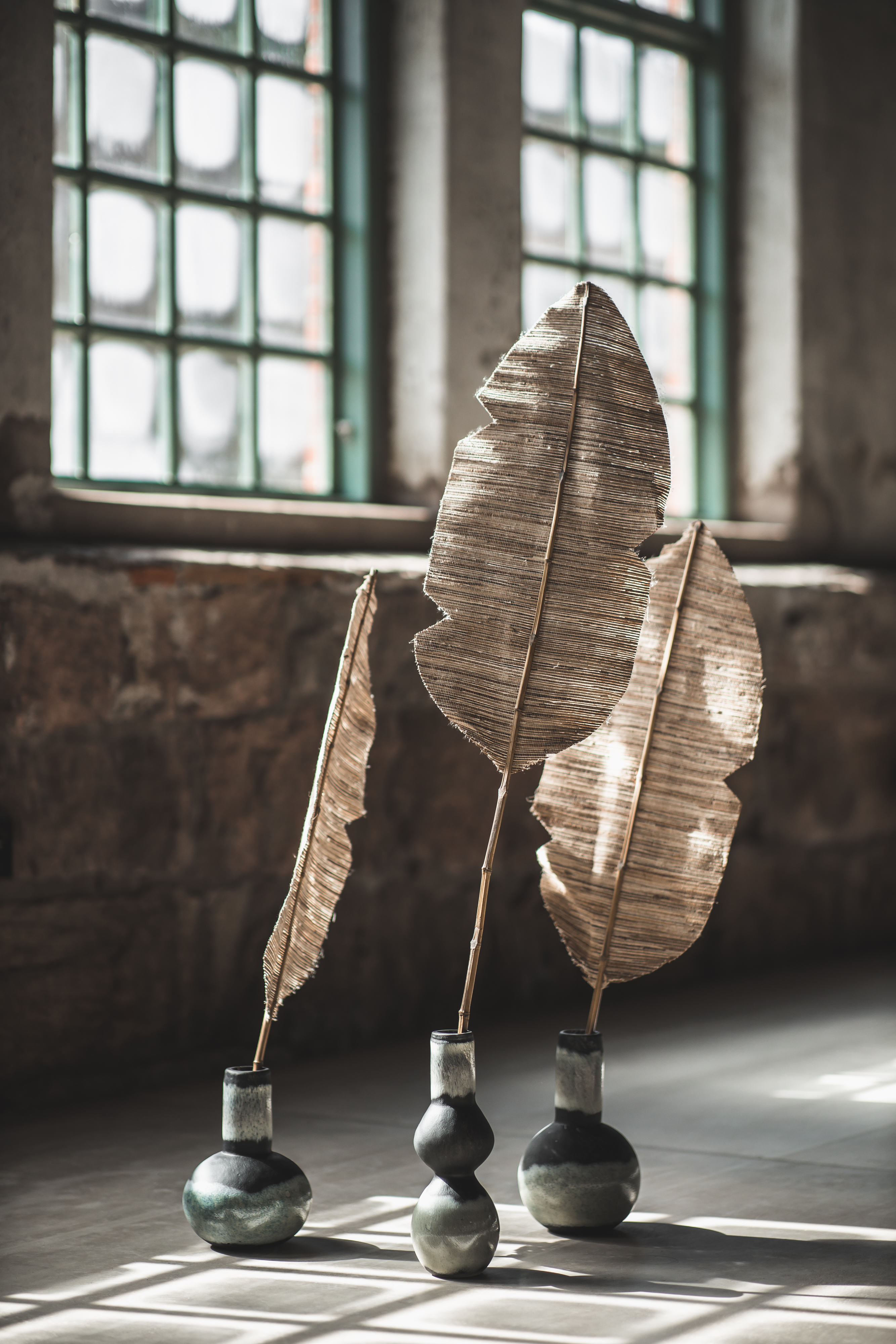 Jakobsdals Ombre Vase Glas Schwarz/Weiß 26cm