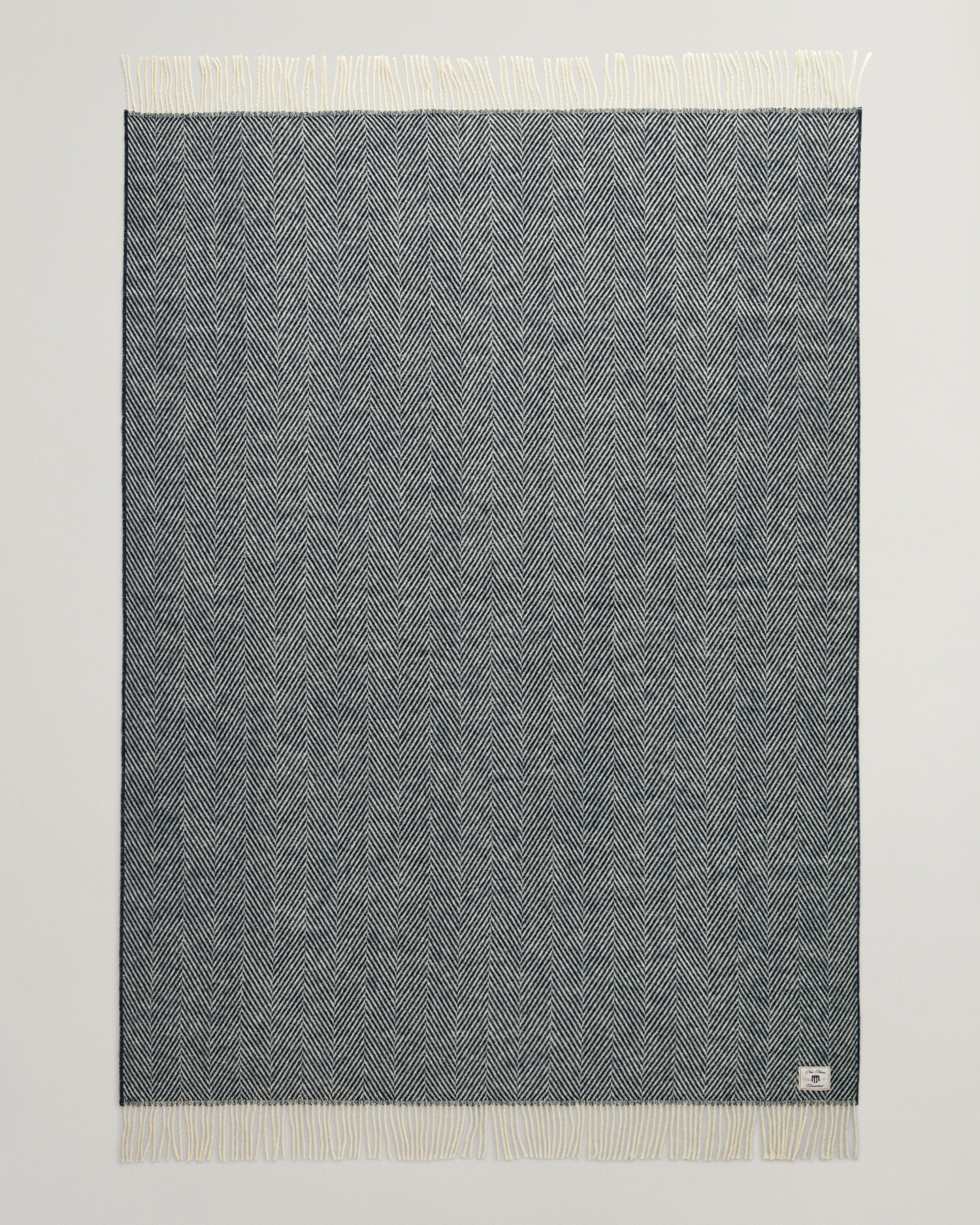 GANT Home Herringbone Ullpledd Evening Blue 130x200