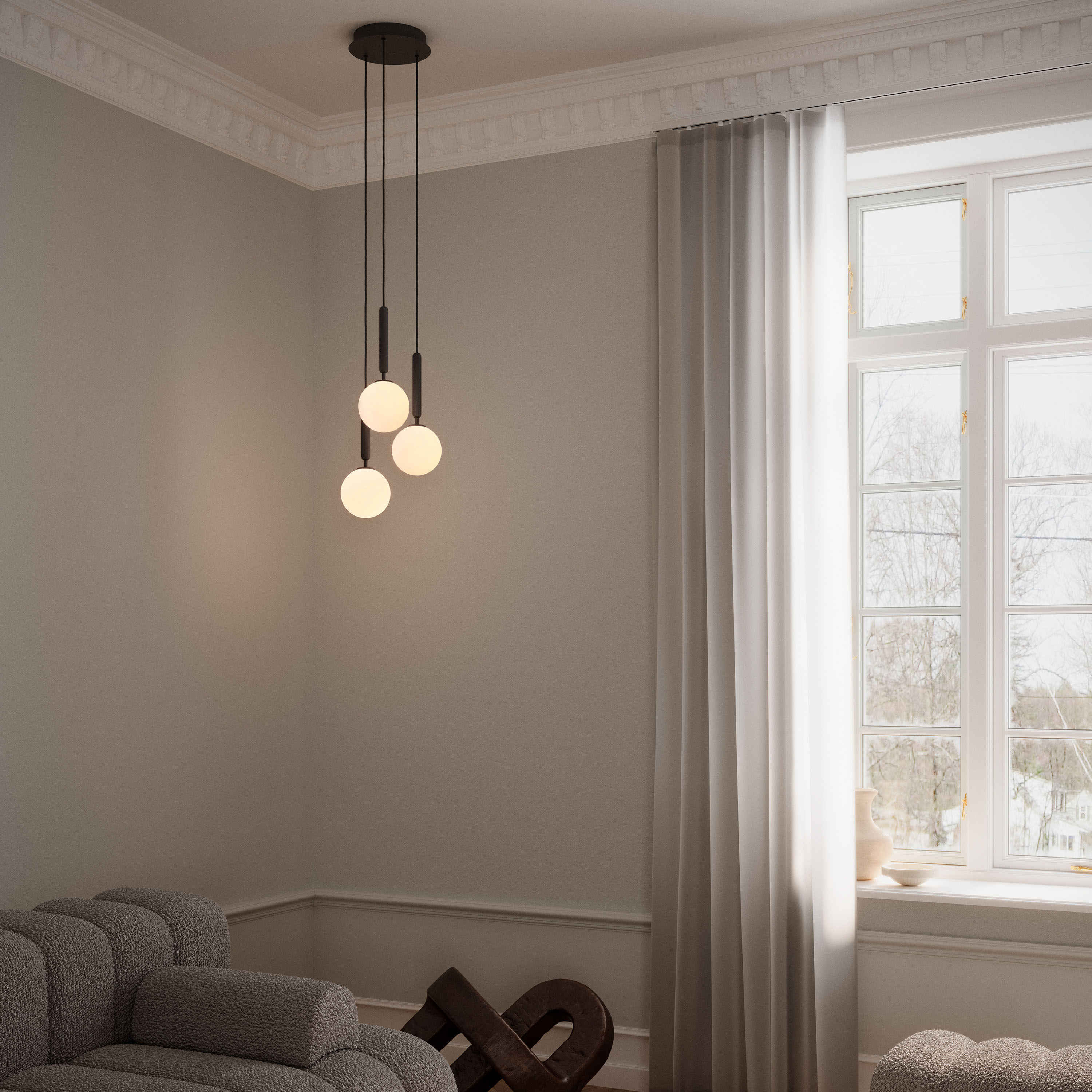 Nuura Miira 3 Taklampa Rock Grey/Opal Ø31