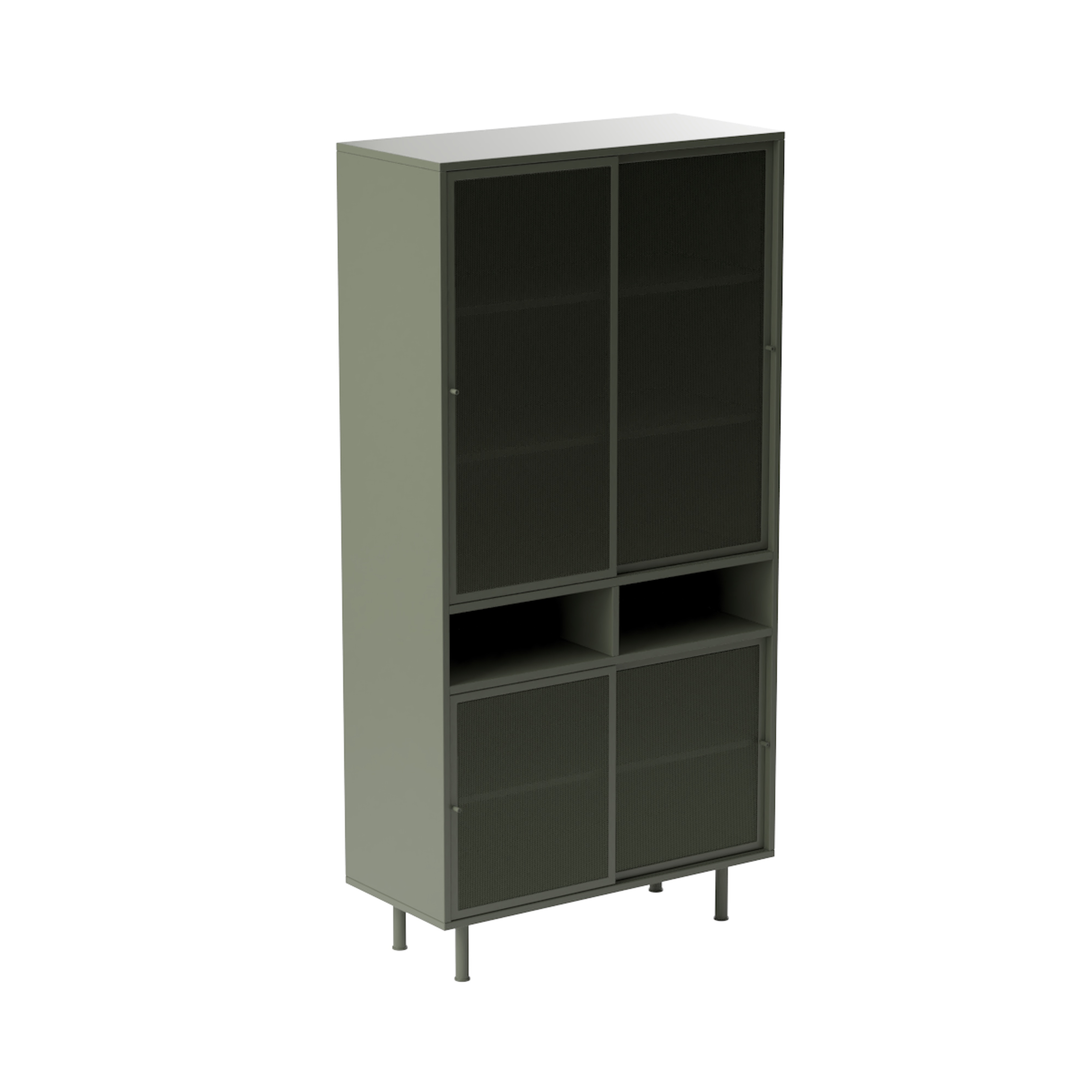 Nordic Home - Isaac Kaappi Olive Green 180cm Vihreä - Metall - Lipastot & Kaapit