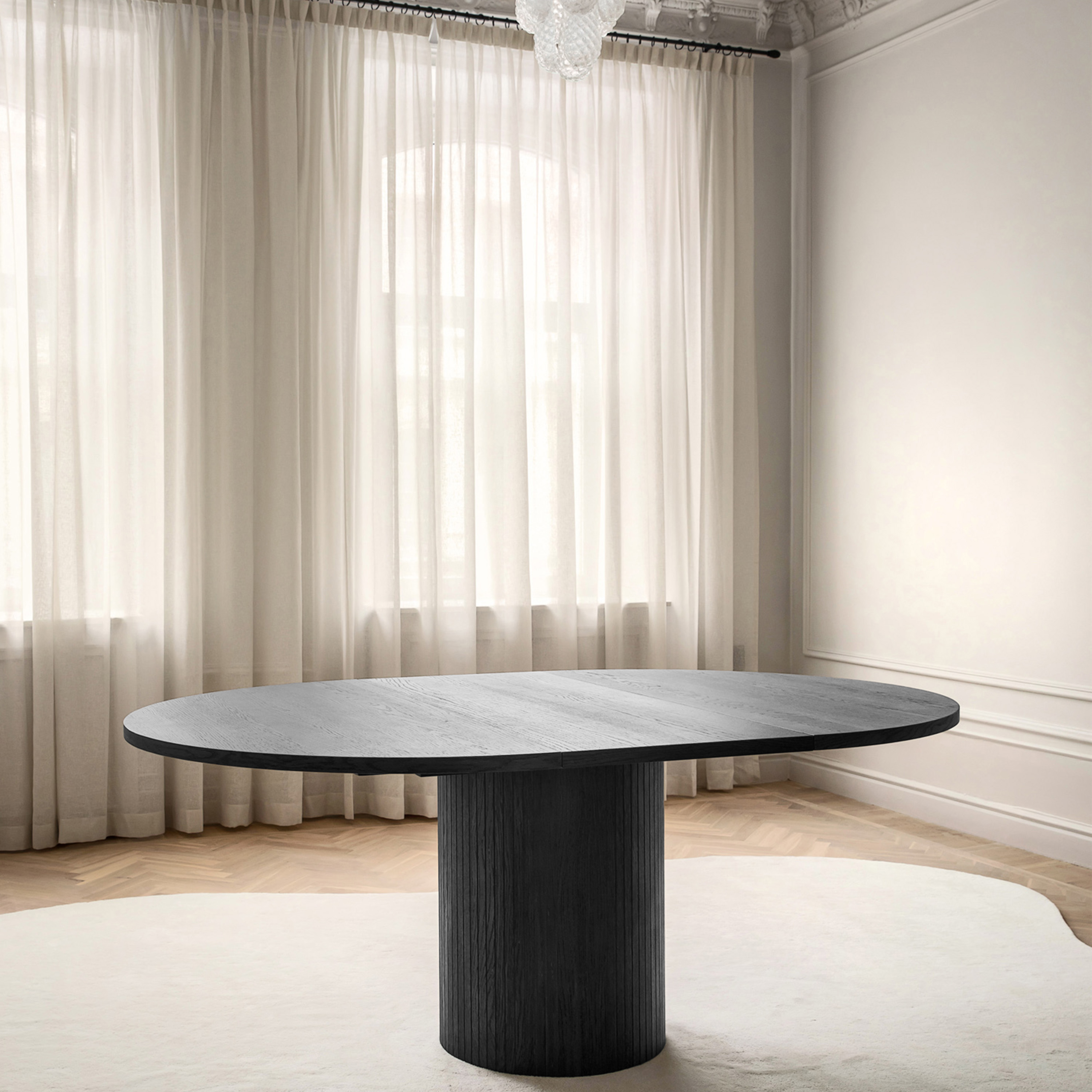 Sleepo Collection Bauer Matbord Svartbetsad Ø130+50