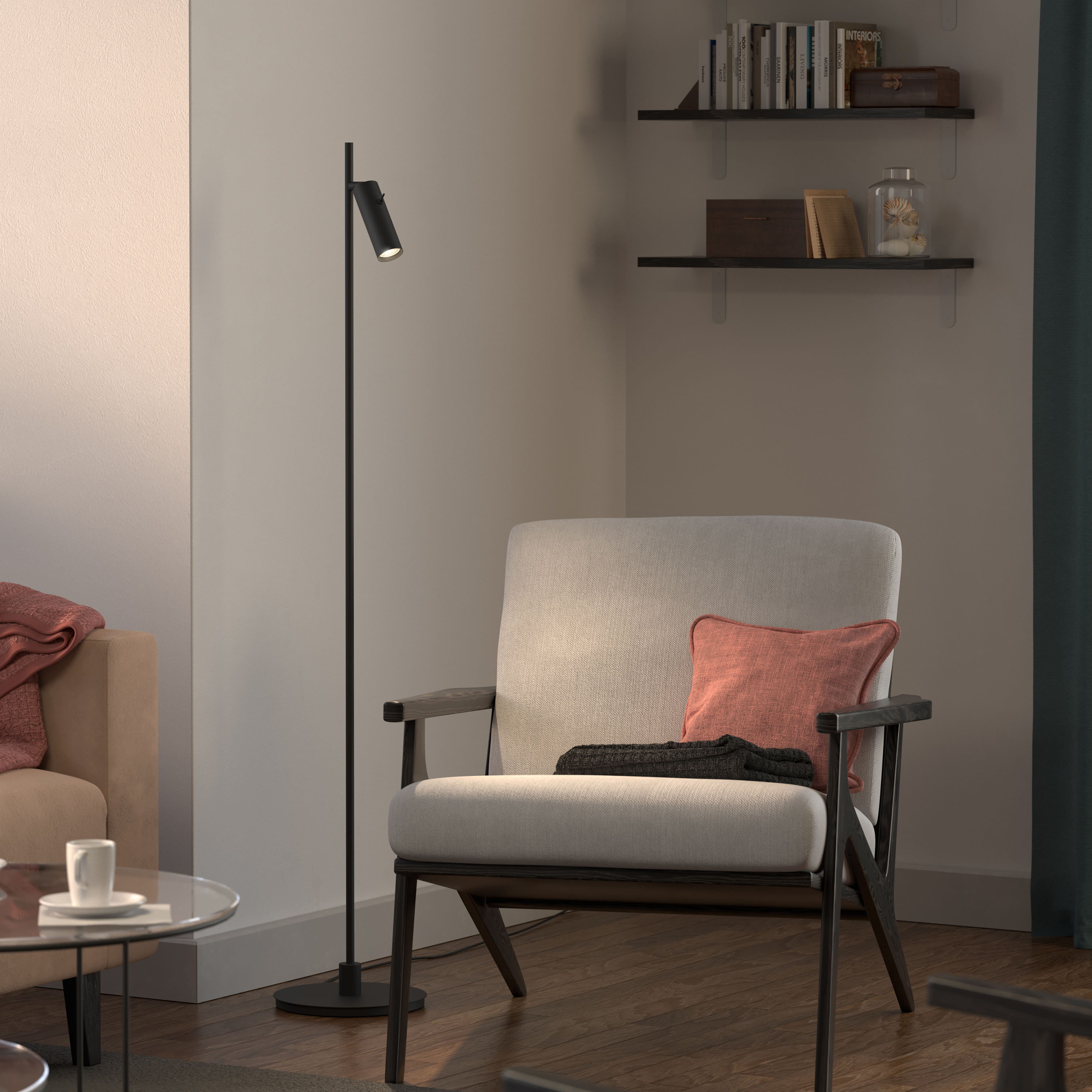 Herstal Pipeline Golvlampa Mattsvart Enkel