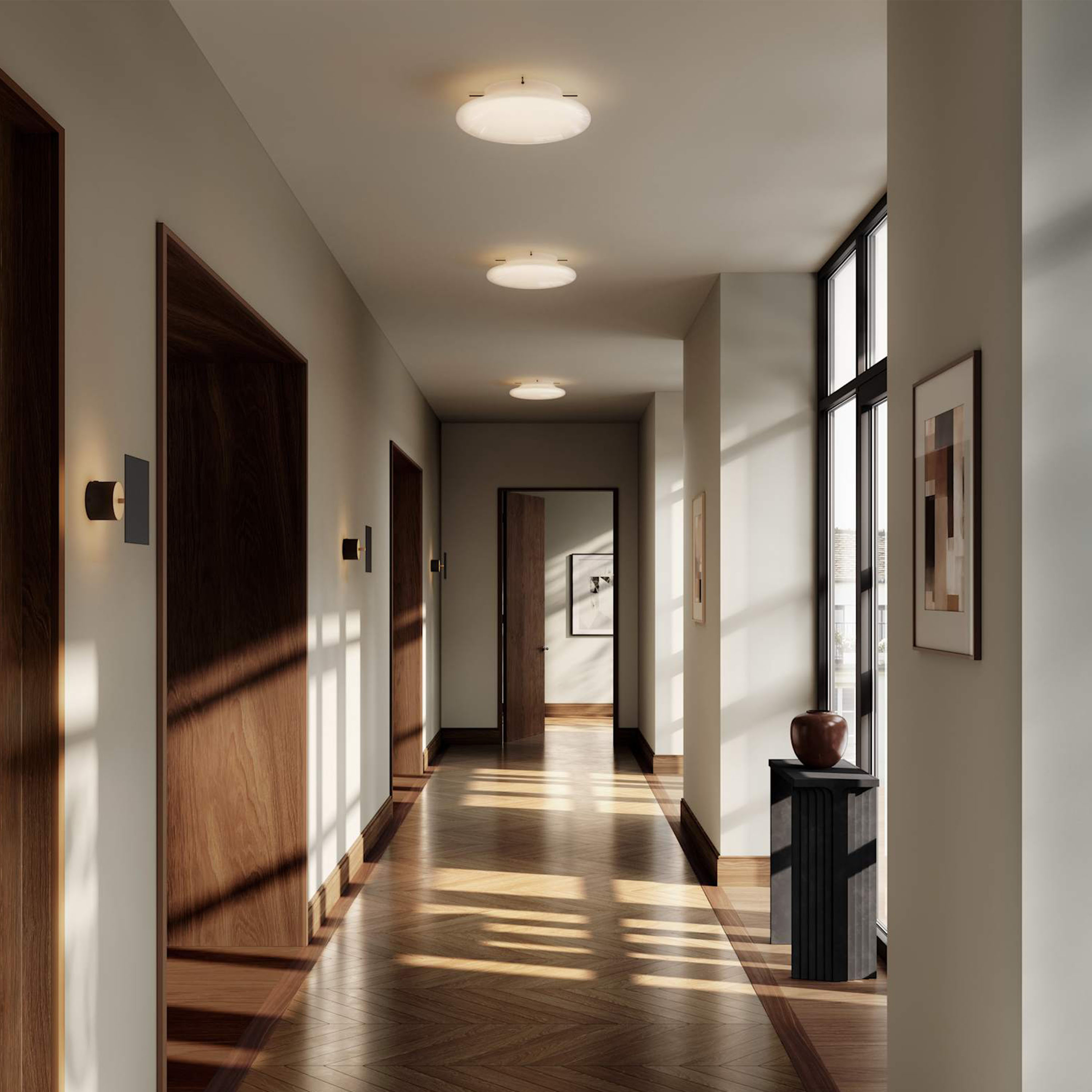 101 Copenhagen Hikari Vegglampe Opal White Ø45