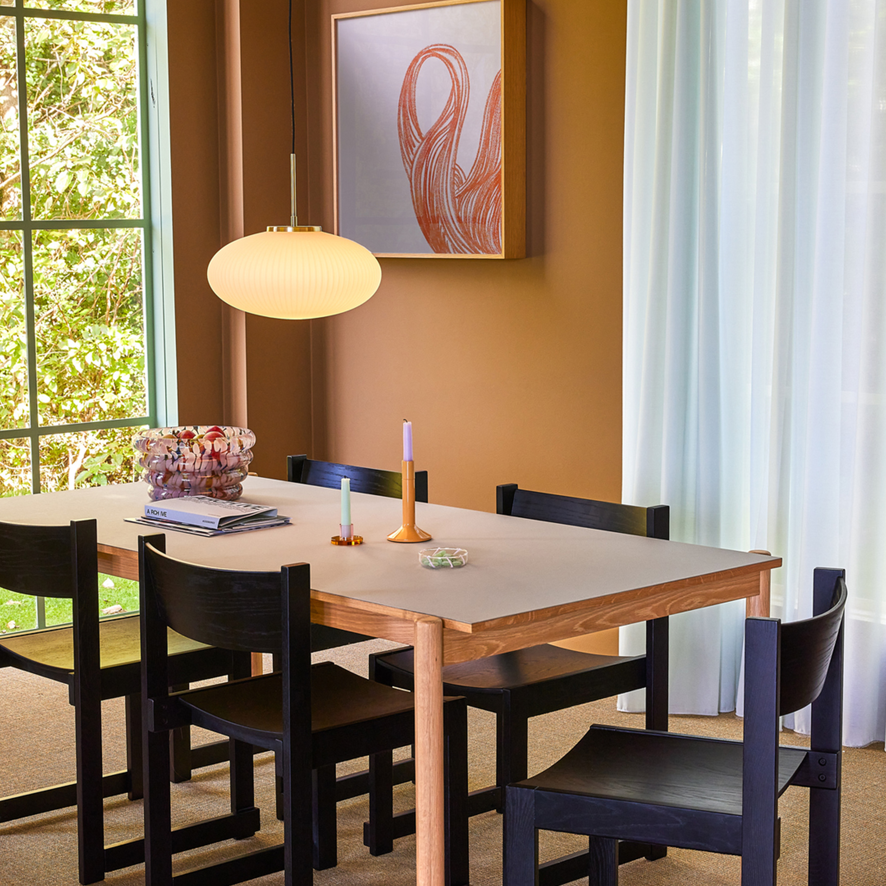 Hübsch Serene Taklampa Ellipse White Ø40