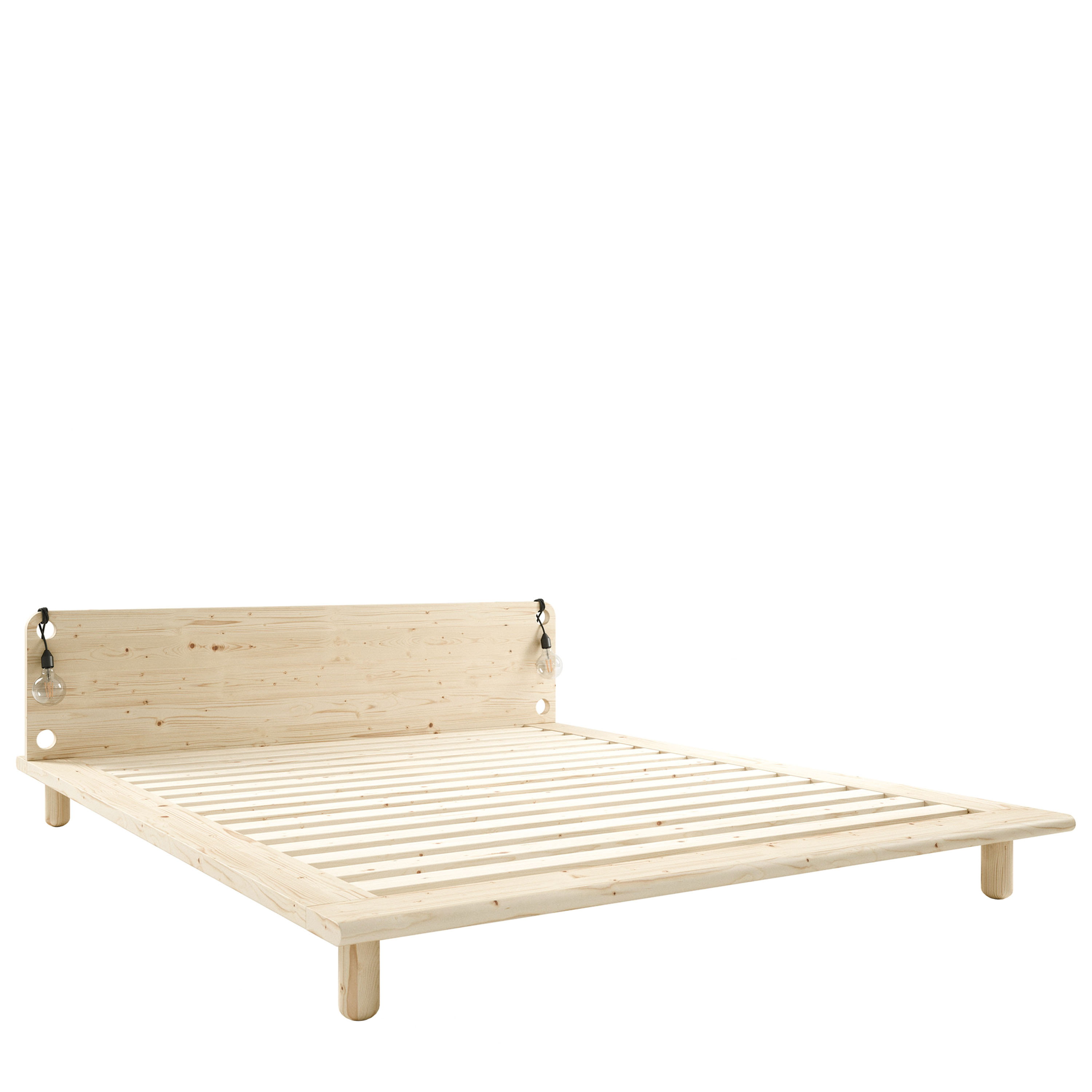 Peek Bed frame incl. Bedside Lamp Natural 140cm