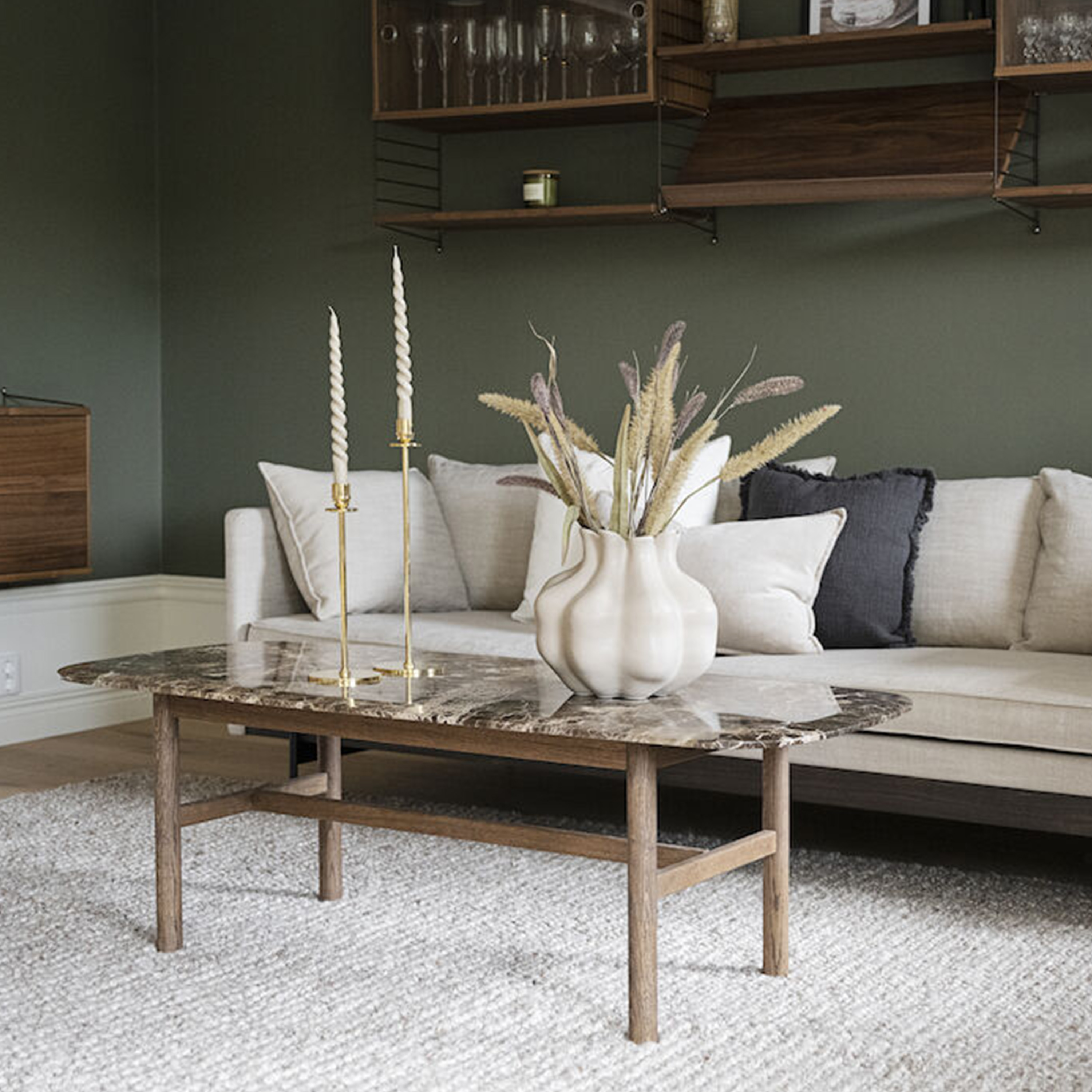 Rowico Home Hammond Soffbord Brun Ek/Brun Marmor 135x62