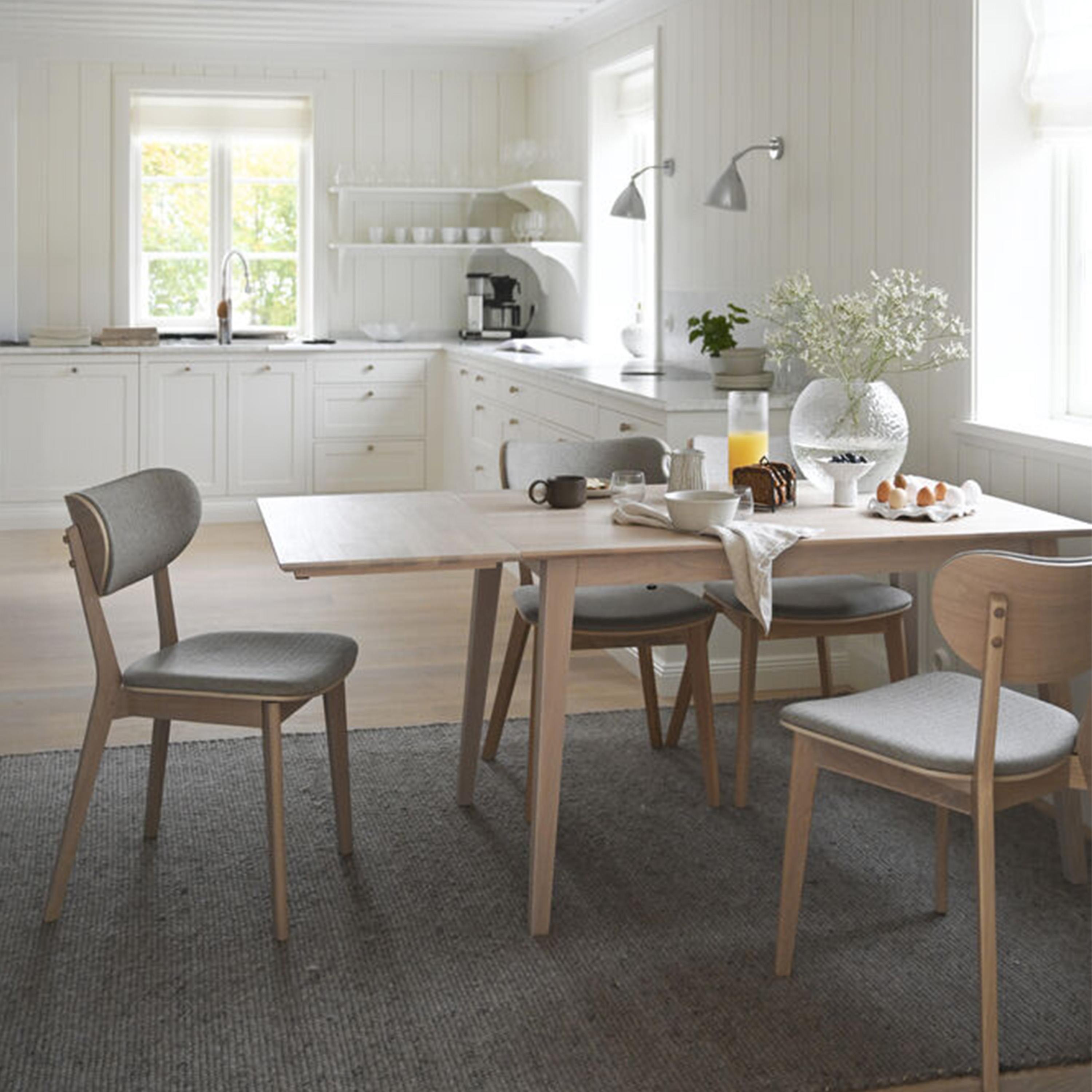 Rowico Home Filippa Klappbarer Tisch, weiß pigmentiert, 120 cm