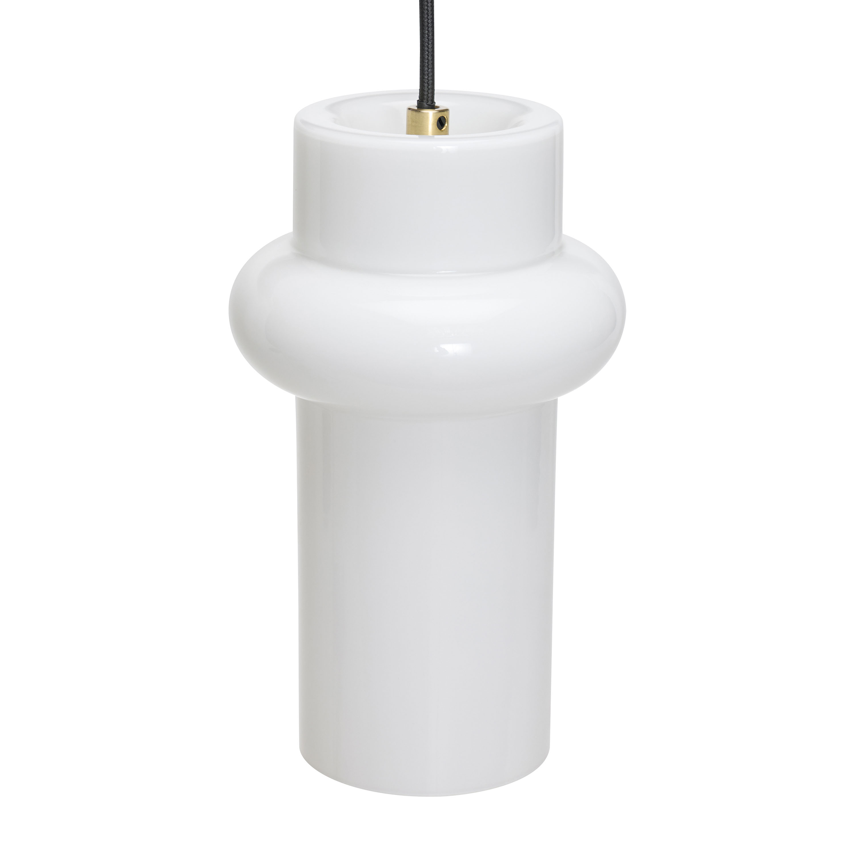 Hübsch Pilule Pendelleuchte Up Glossy White 25cm