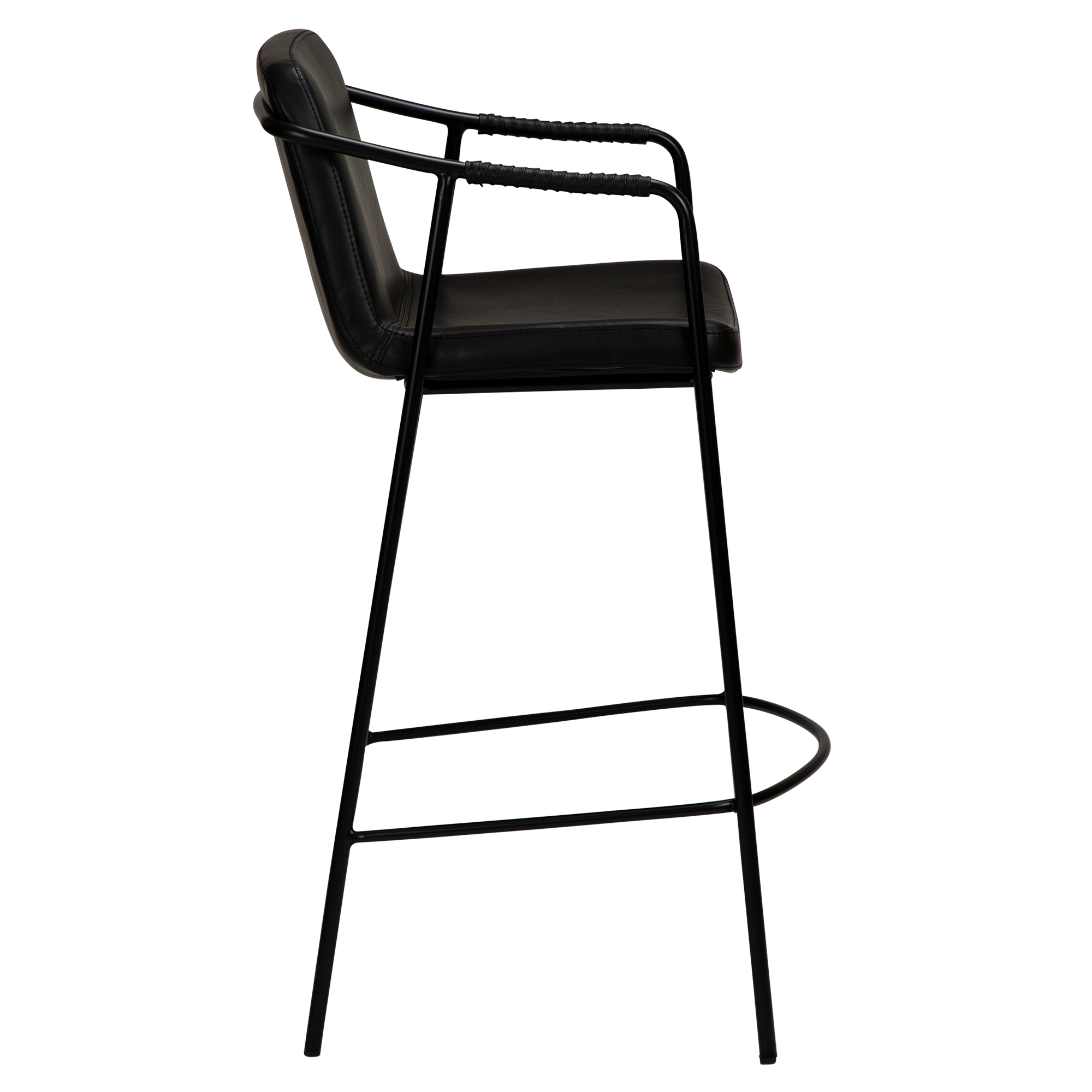 Dan Form Boto Barstol Kunstlær Svart