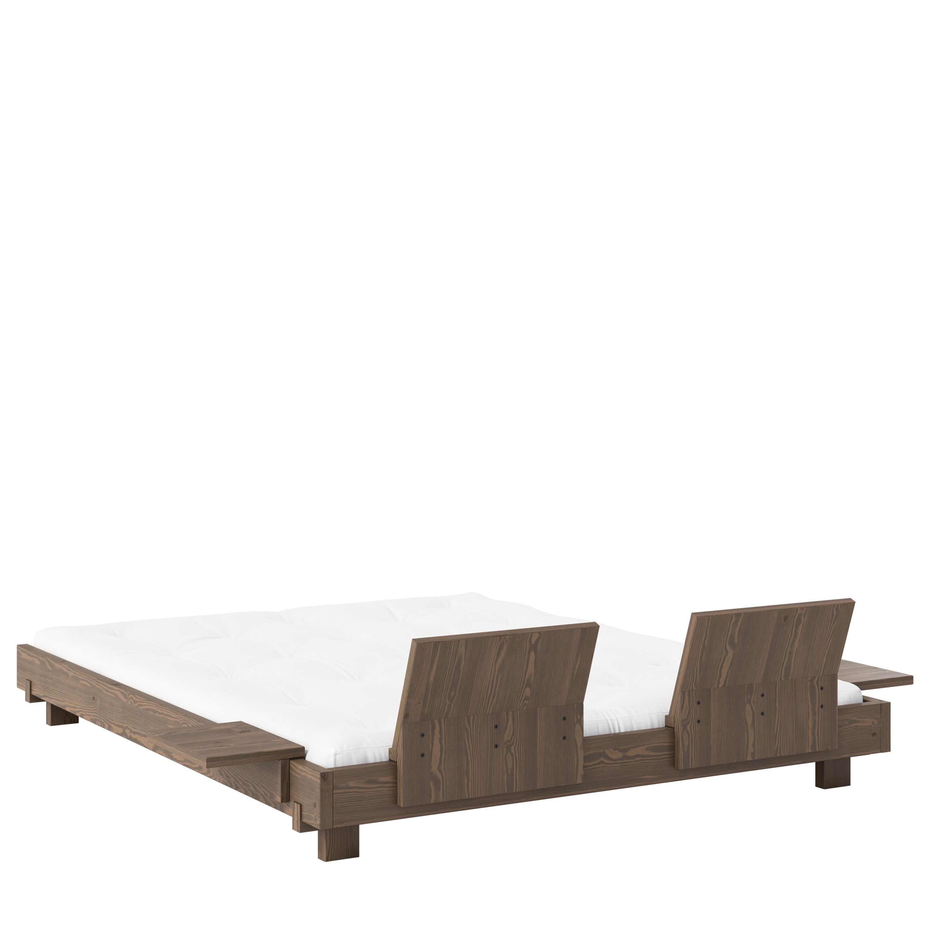 Karup Design Social Bettgestell Carob Brown 160 cm inkl. 2 Rückenlehnen/Beistelltische