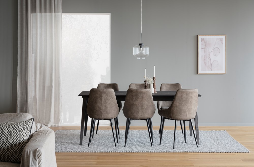 Rowico Home Sierra Esszimmerstuhl aus Mikrofaser in Maulwurfsfarbe