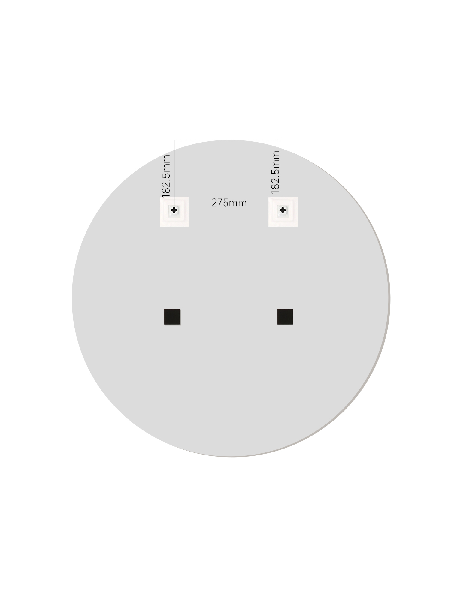 Sleepo Collection Santorini Rundt Speil Klart 80cm