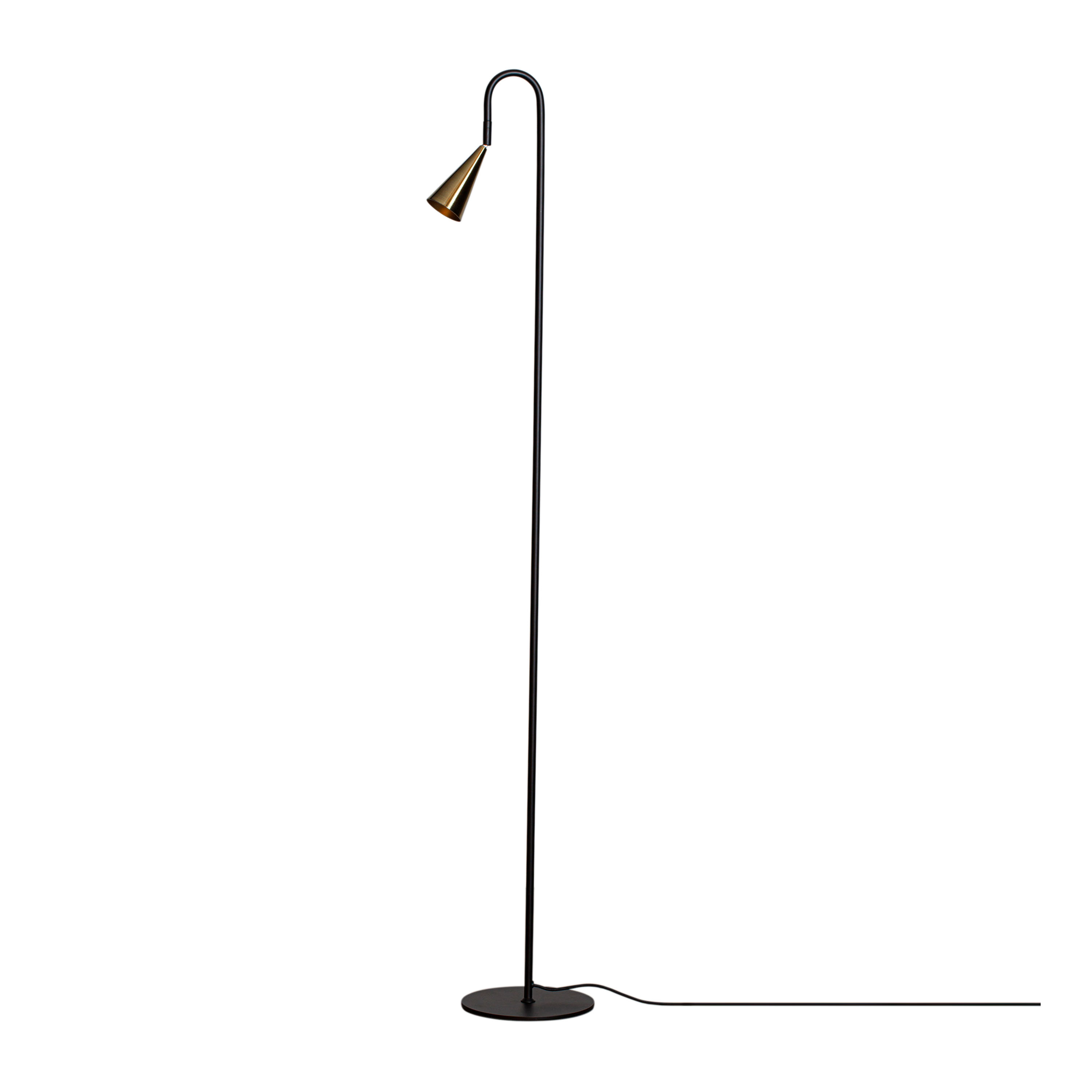 By Rydéns Spline Golvlampa Svart/Mässing 140cm