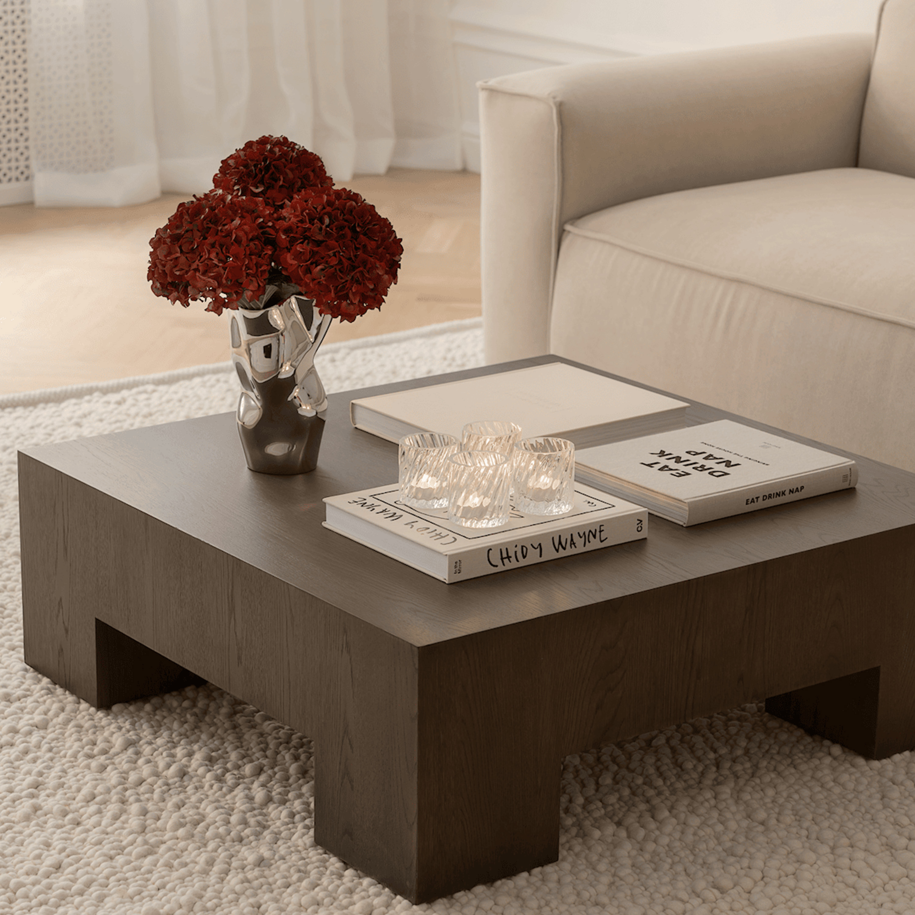 Sleepo Collection Chunky Soffbord Brunbetsad Ek 90x90