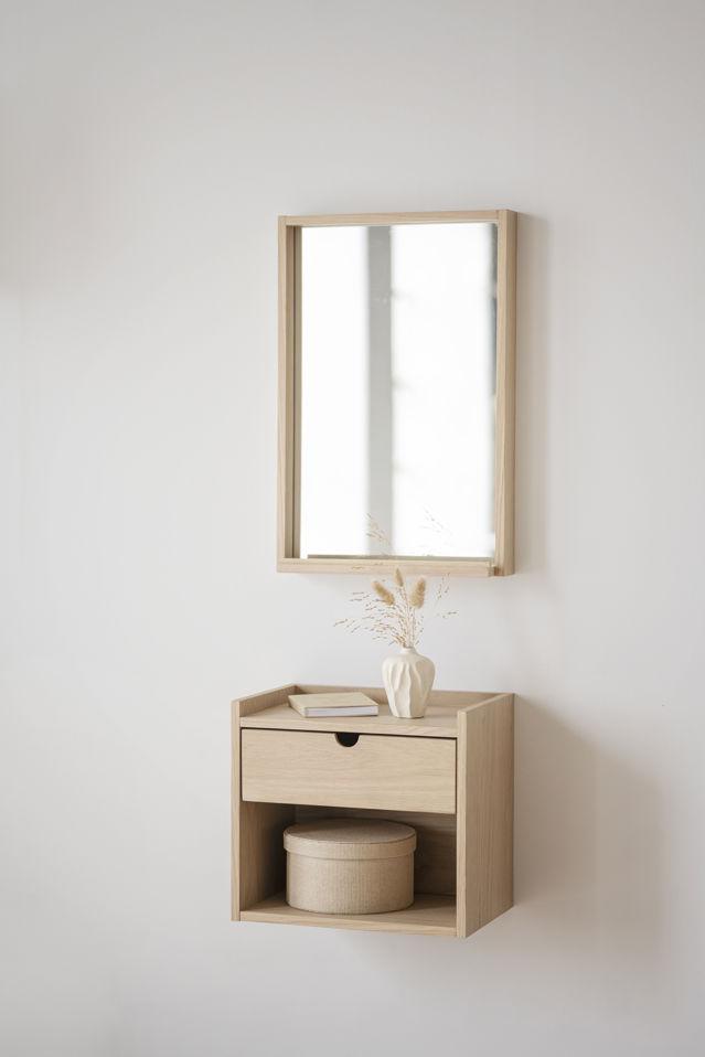 Rowico Home Hillmond Nachttisch / Wandkabinett, weiß pigmentiert, 40 cm