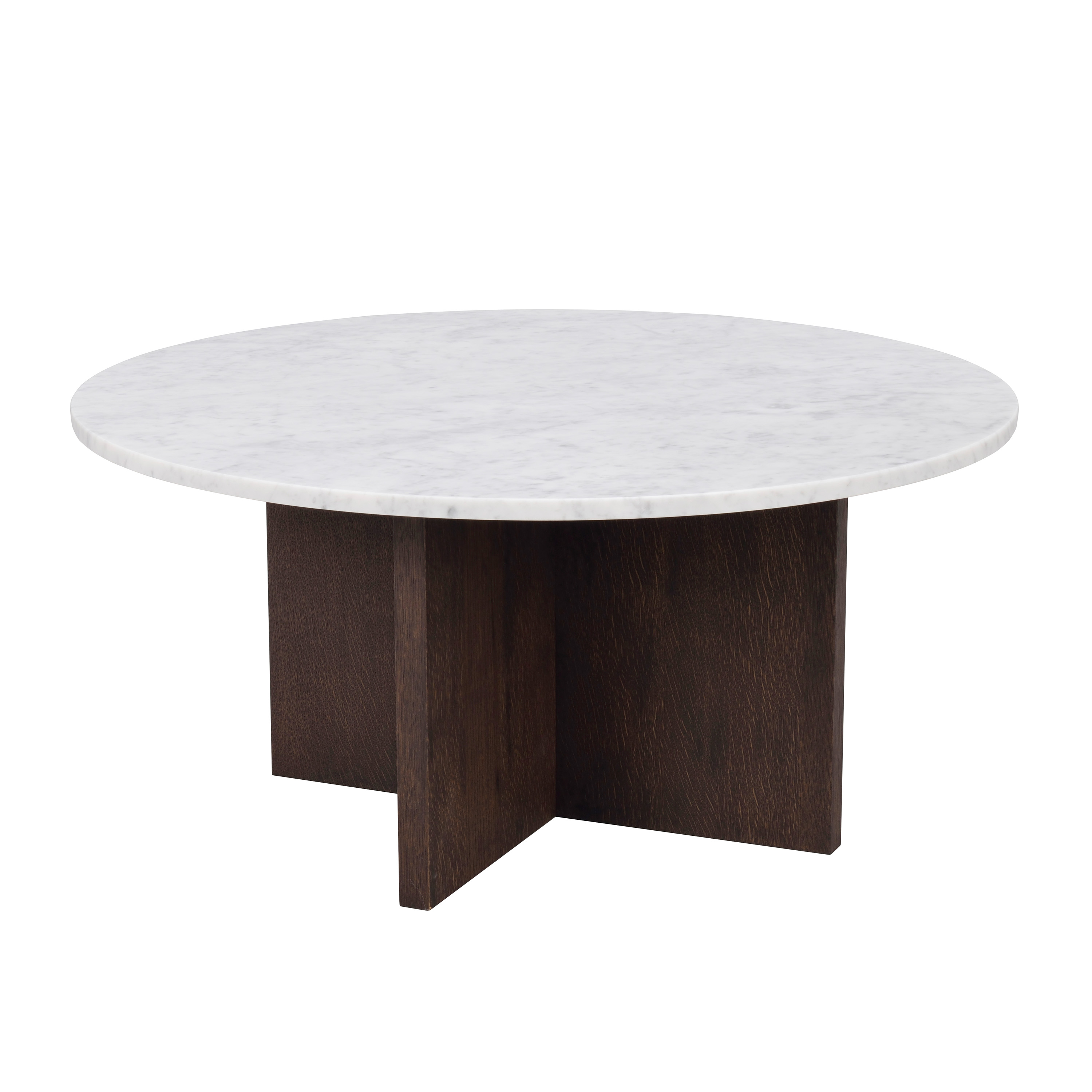 Rowico Home - Brooksville Soffbord Vit Marmor/Ek Ø90